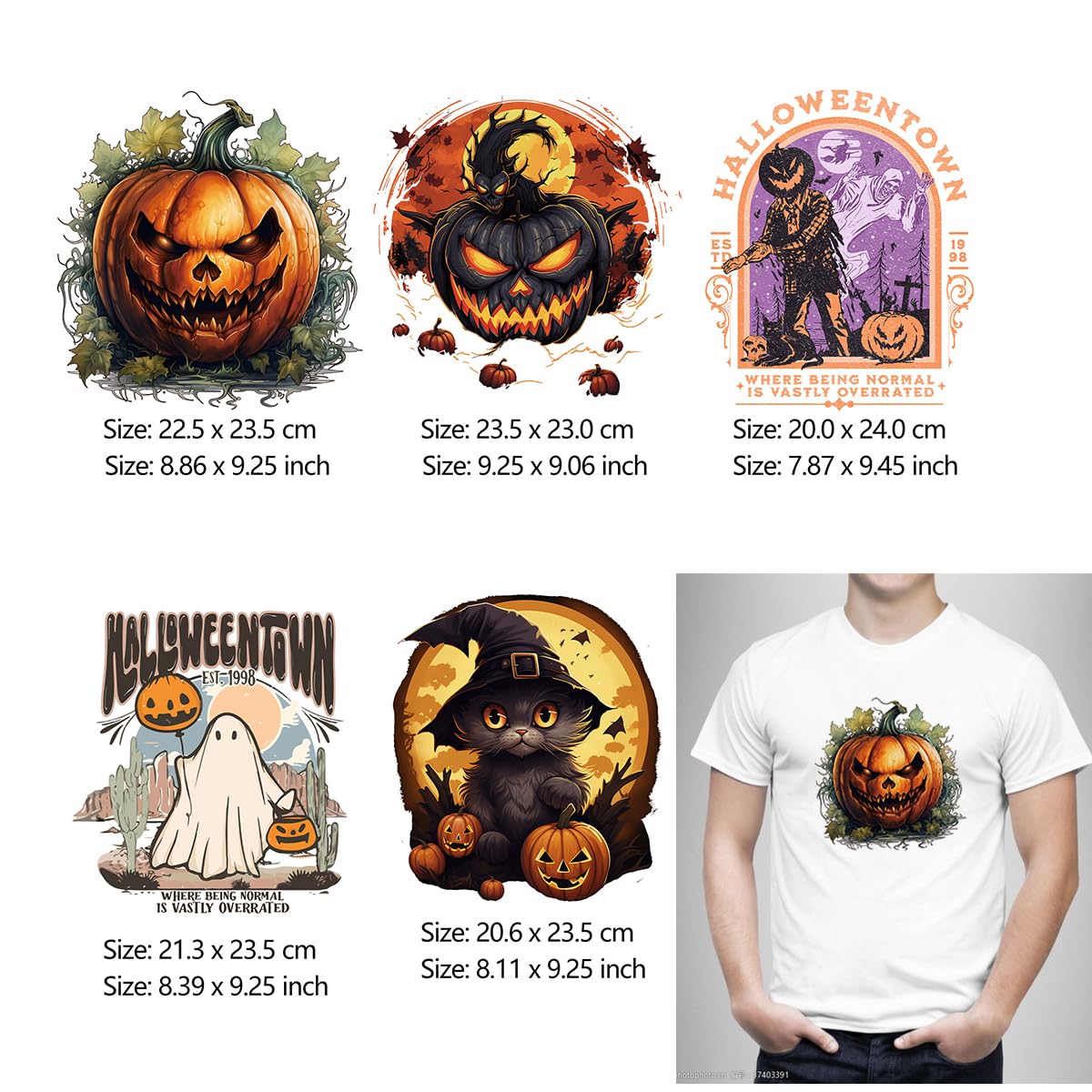 Jack-O'-Lantern Iron On Patch - Embroidered Sew On Applique - Foto 10