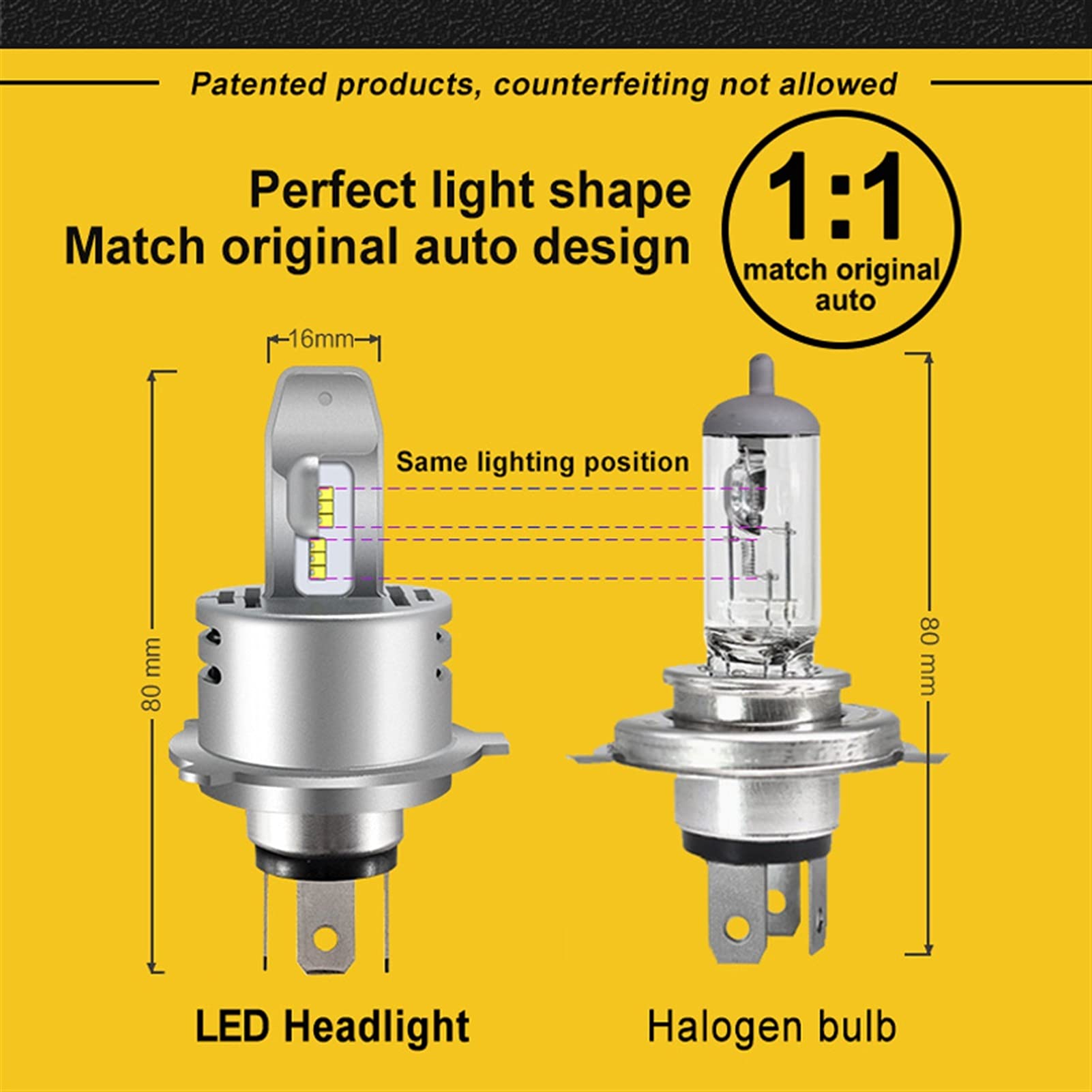 Faros Bombilla de Faros H4 HB2 / 9003 HB2 / 9003 HI/LO H7 H11 9005 HB3 9006 HB4 60W Faro del Coche LED de Alta Potencia Blanca 6000K de Estilo de Coche (Socket Type : H7)
