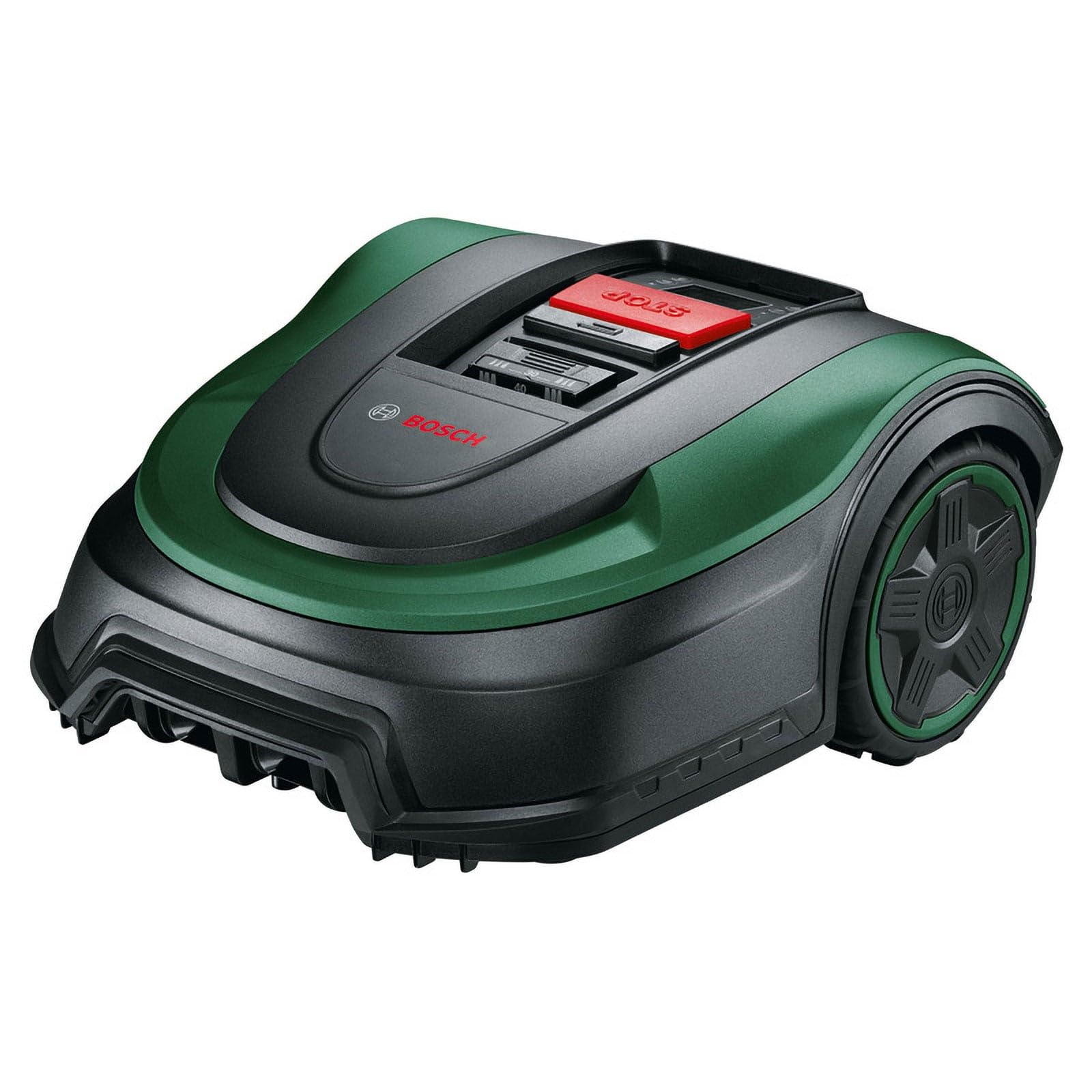 Bosch Robot cortacésped Indego S+ 500 (con batería de 18 V y función de aplicación, Base de Carga incluida, Ancho de Corte de 19 cm, para áreas de césped de hasta 500 m² y en Caja de cartón)