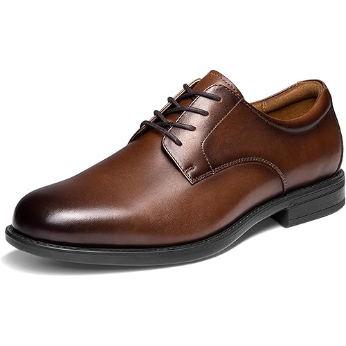 Bruno Marc Men's Classic Leather Dress Shoes Comfort Oxfords Business Formal Lace Up Shoes