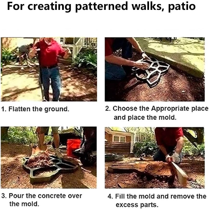 Paver, Concrete, Concrete Stamps Stepping Stone Brick Pavers DIY Round Walk Brick Concrete Paver, Walk Maker Concrete for Stepping Stones