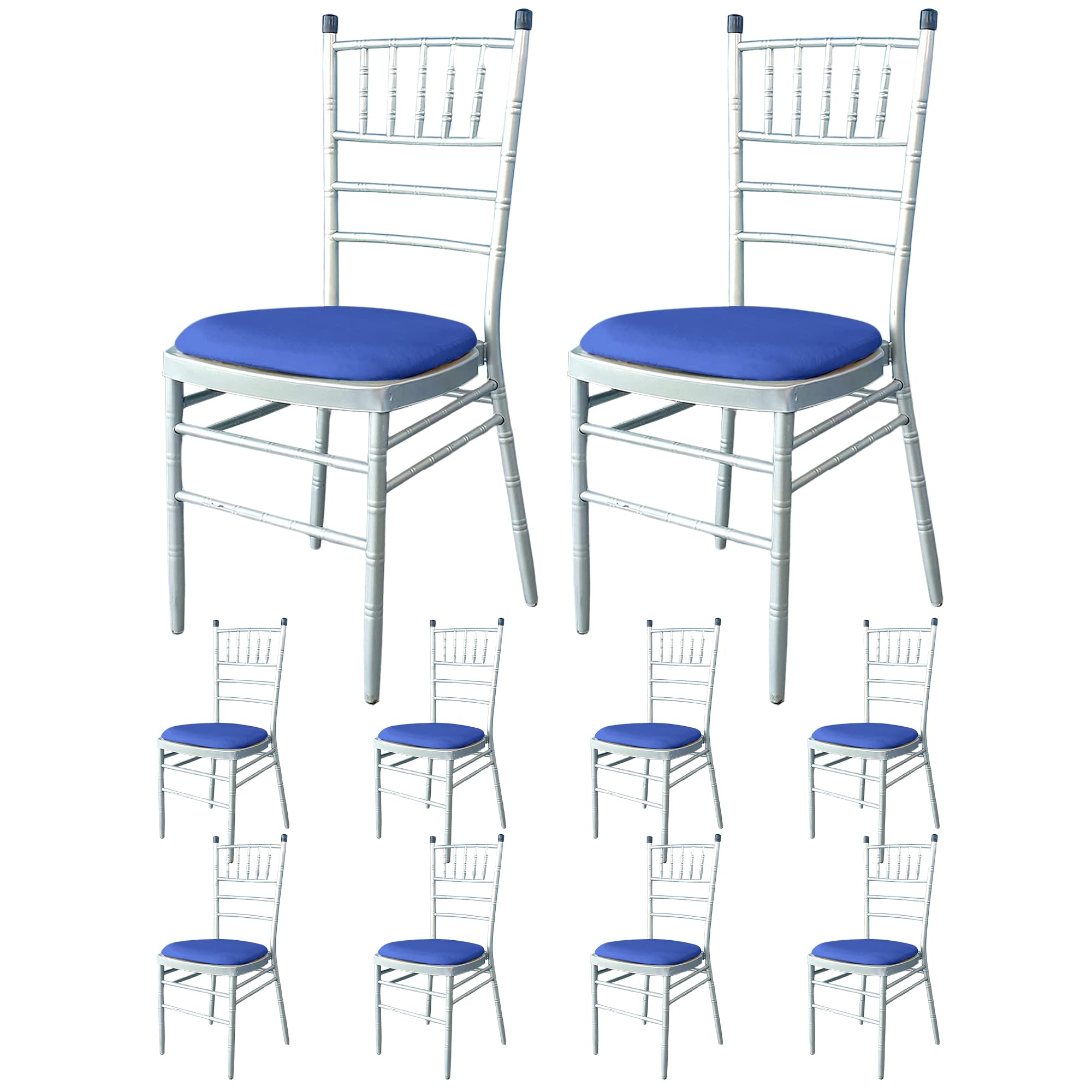 Housse de chaise mariage bleu royal élastique pour banquet et réception chic