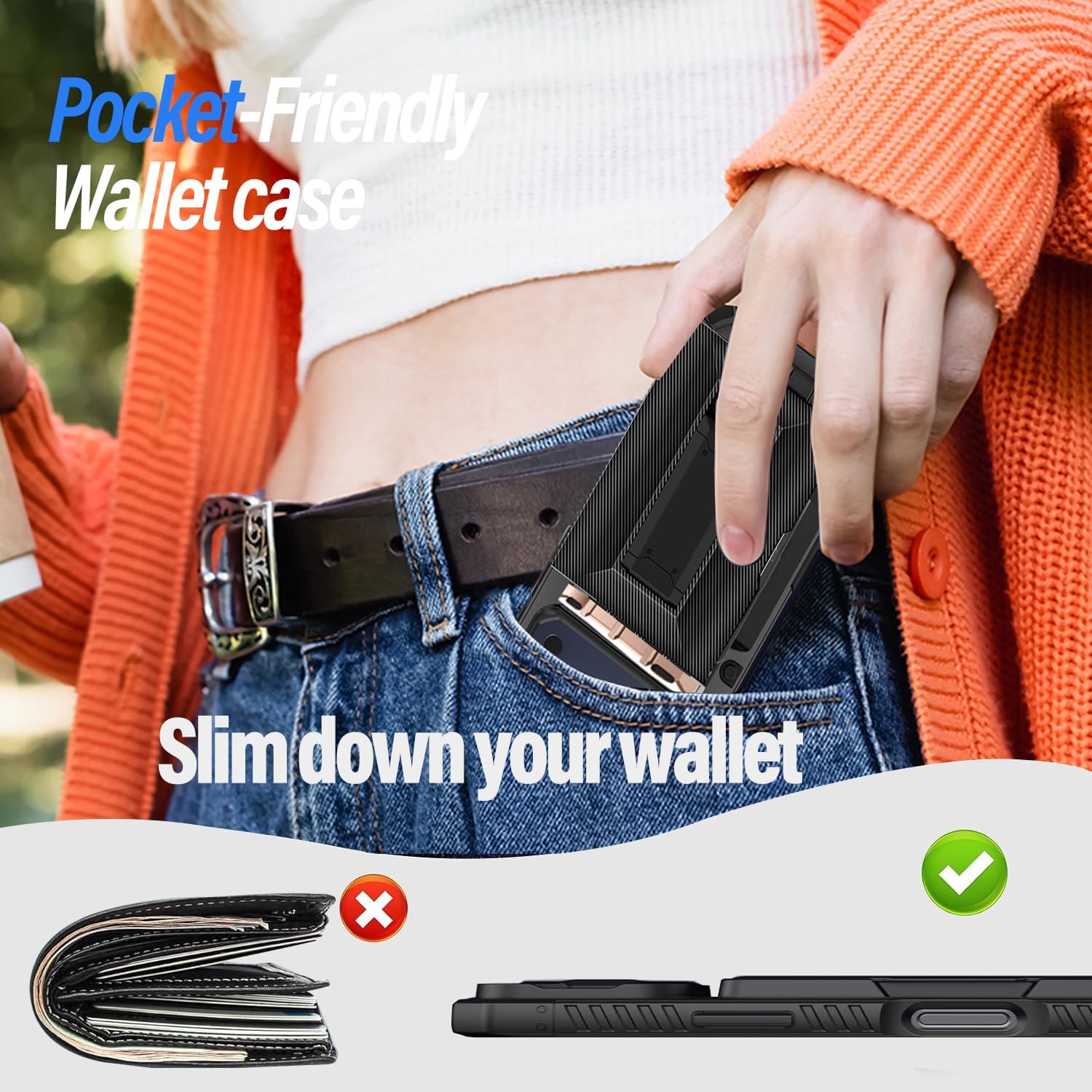 for iPhone 17 Pro Wallet Case with Card Holder, [4 Cards] [Kickstand] [1 Screen Protectors] [Military Grade Protection] Shockproof Phone Case for iPhone 17 Pro 6.3 inch (Bronze) - Image 6