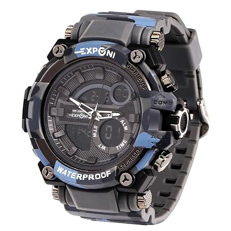 SINOBI Mens Sports Watch Analog Digital Dual Time Waterproof Military Outdoor Wrist Watches