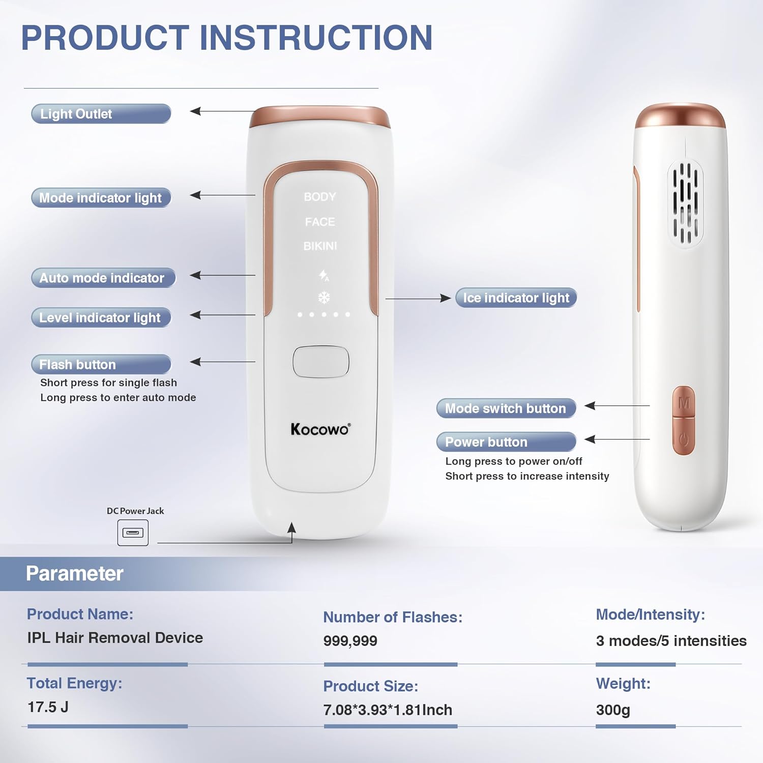 Laser Hair Removal for Women with 5℃ Ice Cooling, Painless IPL Laser Hair Removal Device, 3 Modes & 5 Strengths Tailored for Every Body Part, at Home Laser Hair Removal for Women Men on Face Body - Image 6