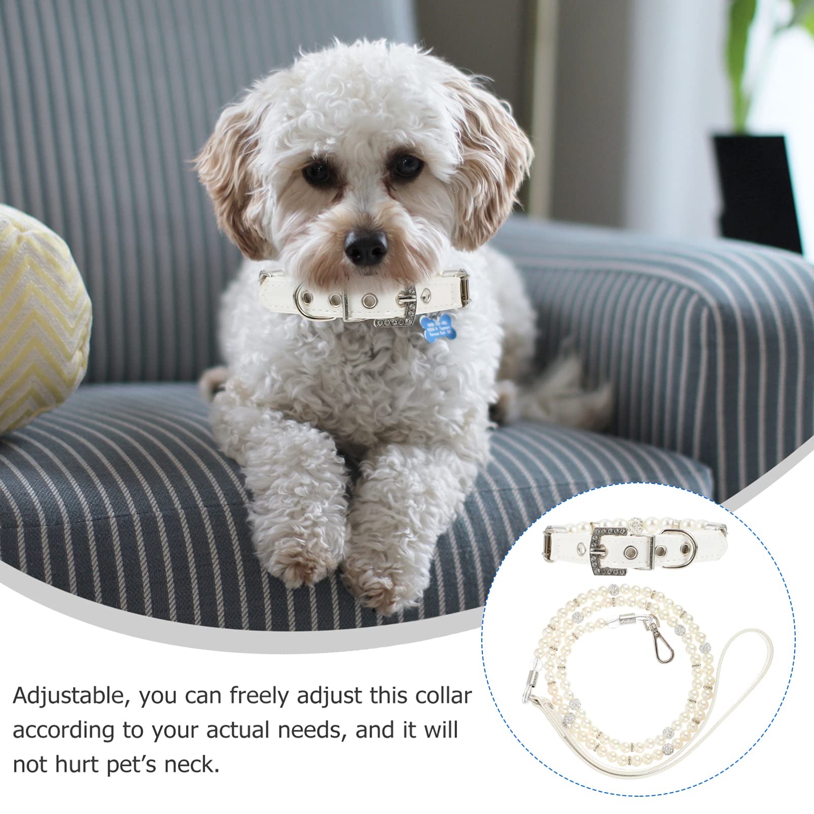 YARNOW Juego De 6 Collares Y Correas De Lujo para Perros Collares Calmantes De Moda para Perros Correas para Mascotas.