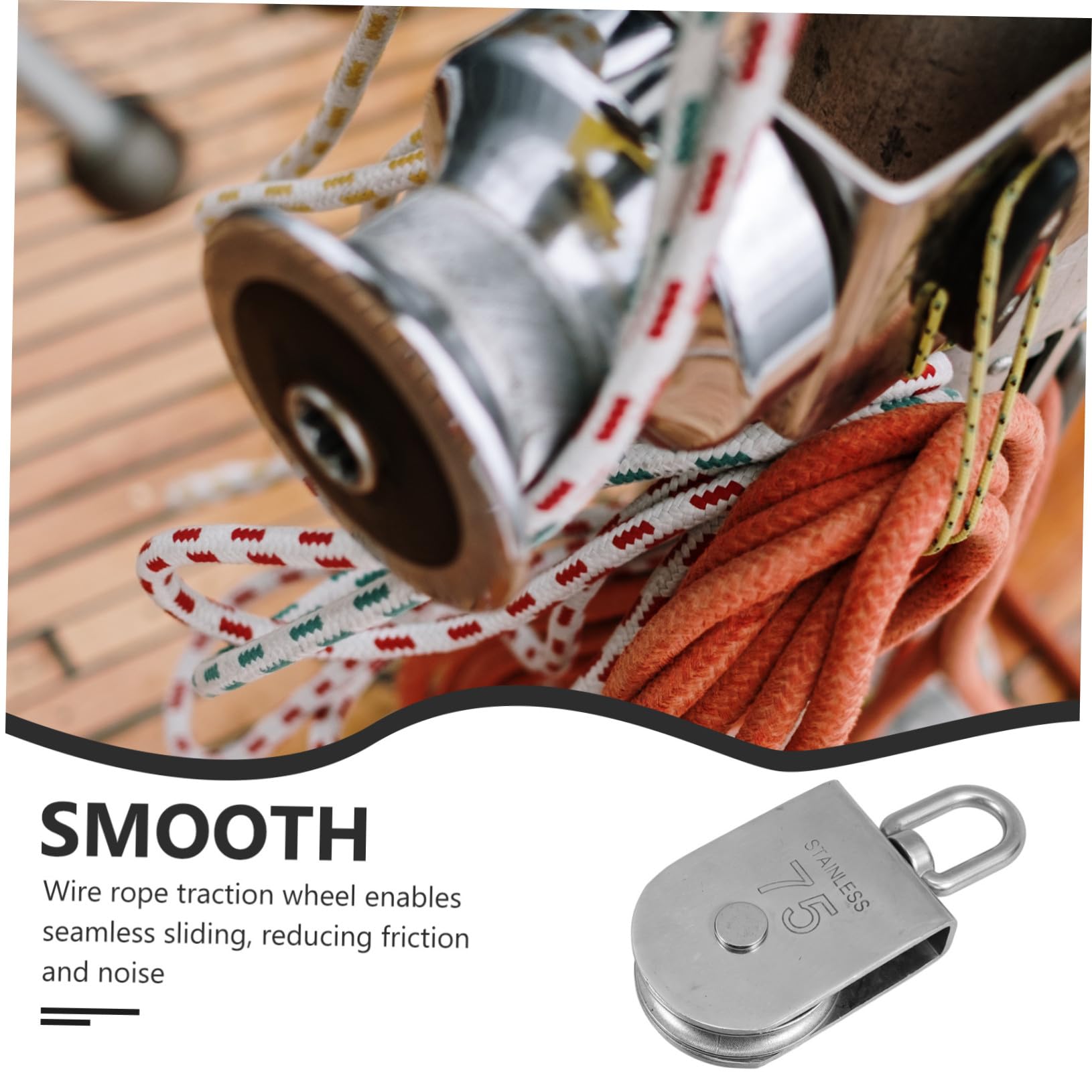 ERINGOGO Heavy Duty Umlenkrolle Tragkraftstarke Seilrolle für Zugarbeiten Langlebige Verschleißfeste Traction Trolley Pulley mit Geräuscharmem Lauf Kompakte Kleine Umlenkrolle