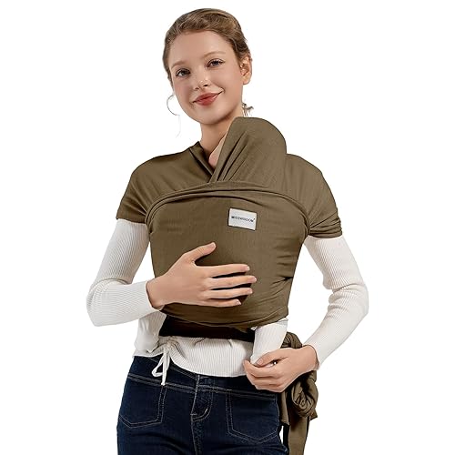 Miniatura 14 de Portabebés Enrollables - Portabebés Suave y Transpirable para Recién Nacidos de 3 a 16 kg, Portabebés Ajustable de Manos Libres para Recién Nacidos