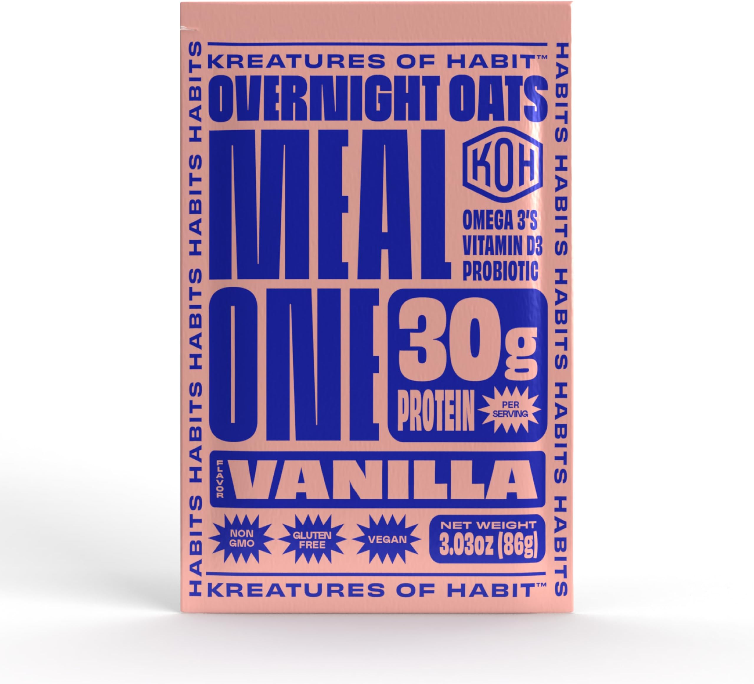 MEAL ONE | Overnight & Instant Superfood Protein Meal Replacement | Gluten Free, Dairy Free, 30g of Plant Based Protein, With No Added Sugar | Vanilla | Pack of 7