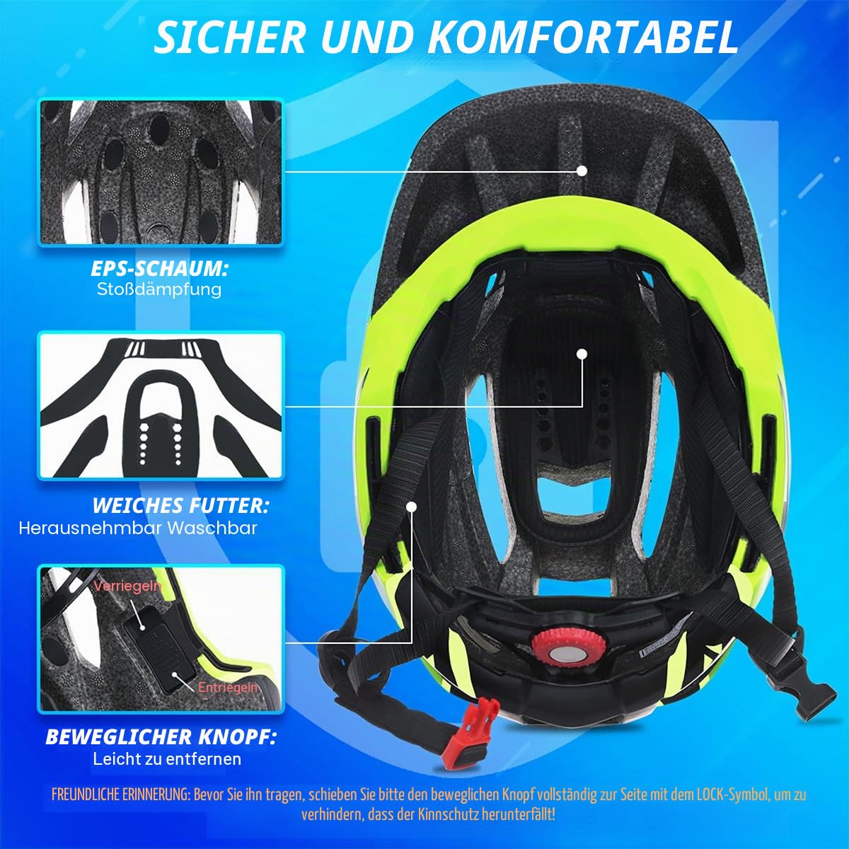 Lixada Fahrradhelme für Kinder, Integralhelm, abnehmbar, Sport-Sicherheitshelm, für Fahrrad, Skateboarden, Roller, Skating, Rollen