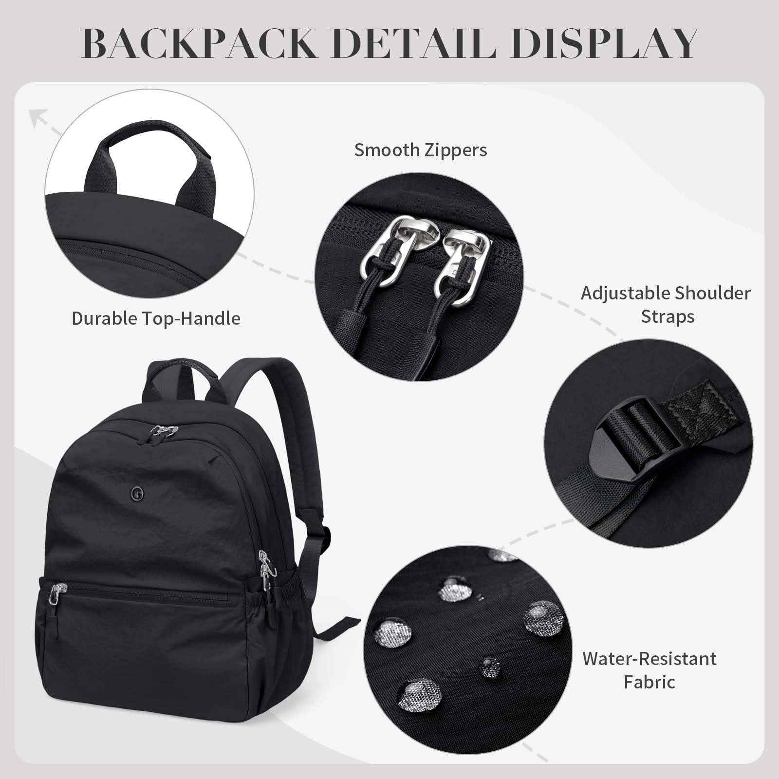 GOLF SUPAGS Mini Mochila para Mujer Bolsa de Viaje Informal Ligero Bolso de Hombro Moda Mochila de Día para Viaje Universidad Trabajo