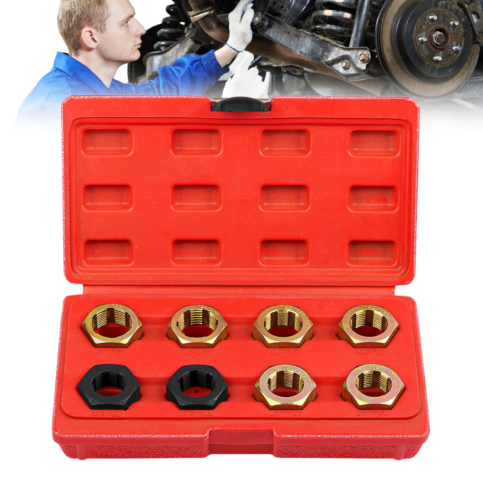 Kit de réparation de filetage métrique 8 pièces taraud hexagonal de garage
