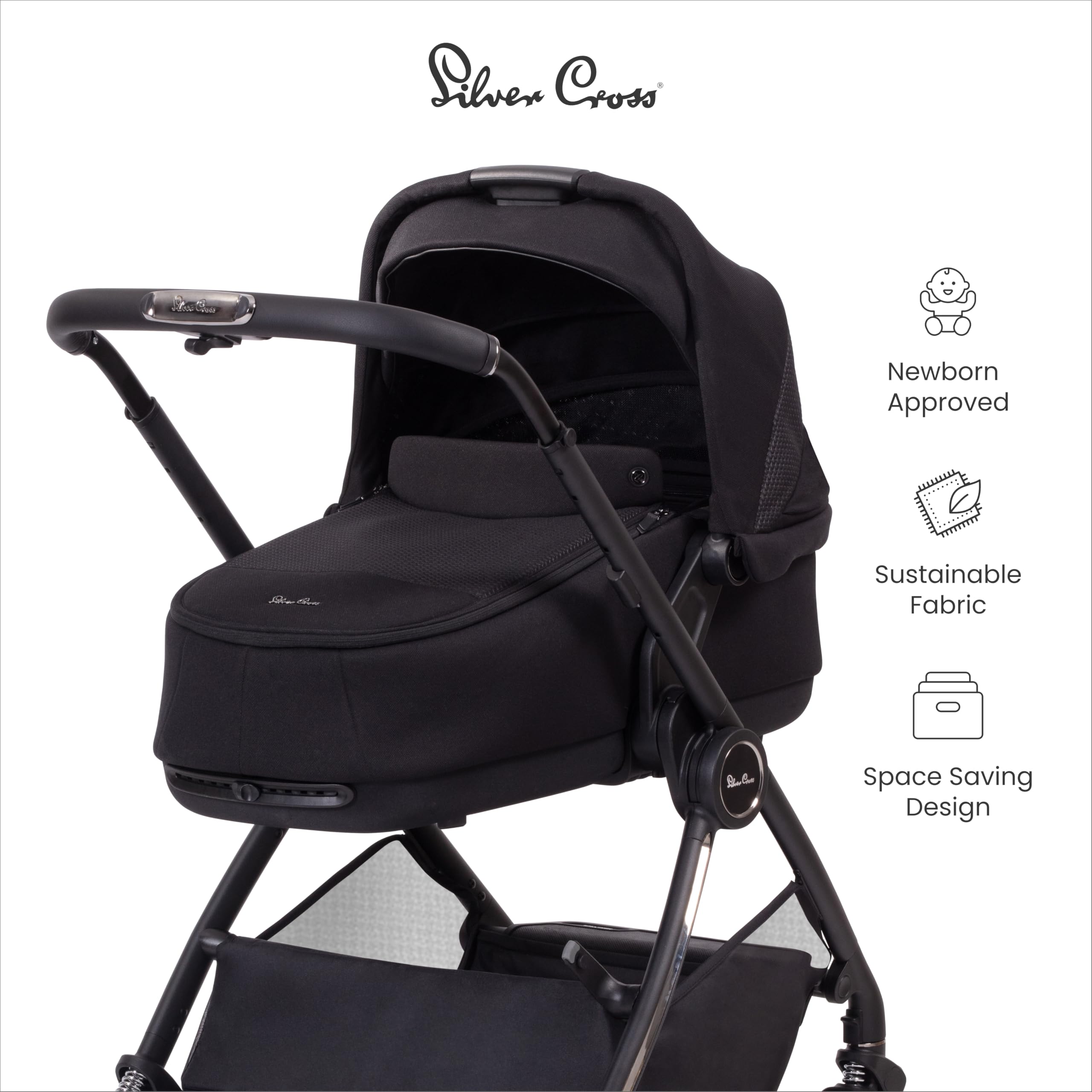 Silver Cross Dune Kompakte Faltbare Babytragetasche, faltbares Reisebett, Babyreise, Kinderwagen-Zubehör, Reisetasche im Lieferumfang enthalten, Platz