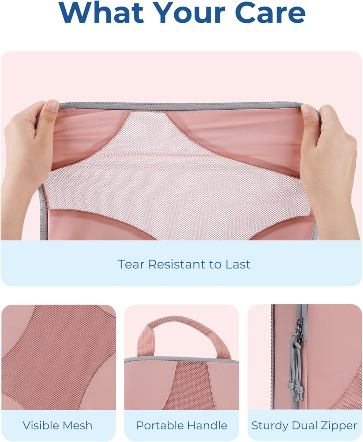 BAGSMART Compression Packing Cubes for Travel, Compressible Luggage Organizer for Cruise Ship, Lightweight Travel Essentials 6-Pack 1L+2M+2S+1Shoe Bag - Image 5