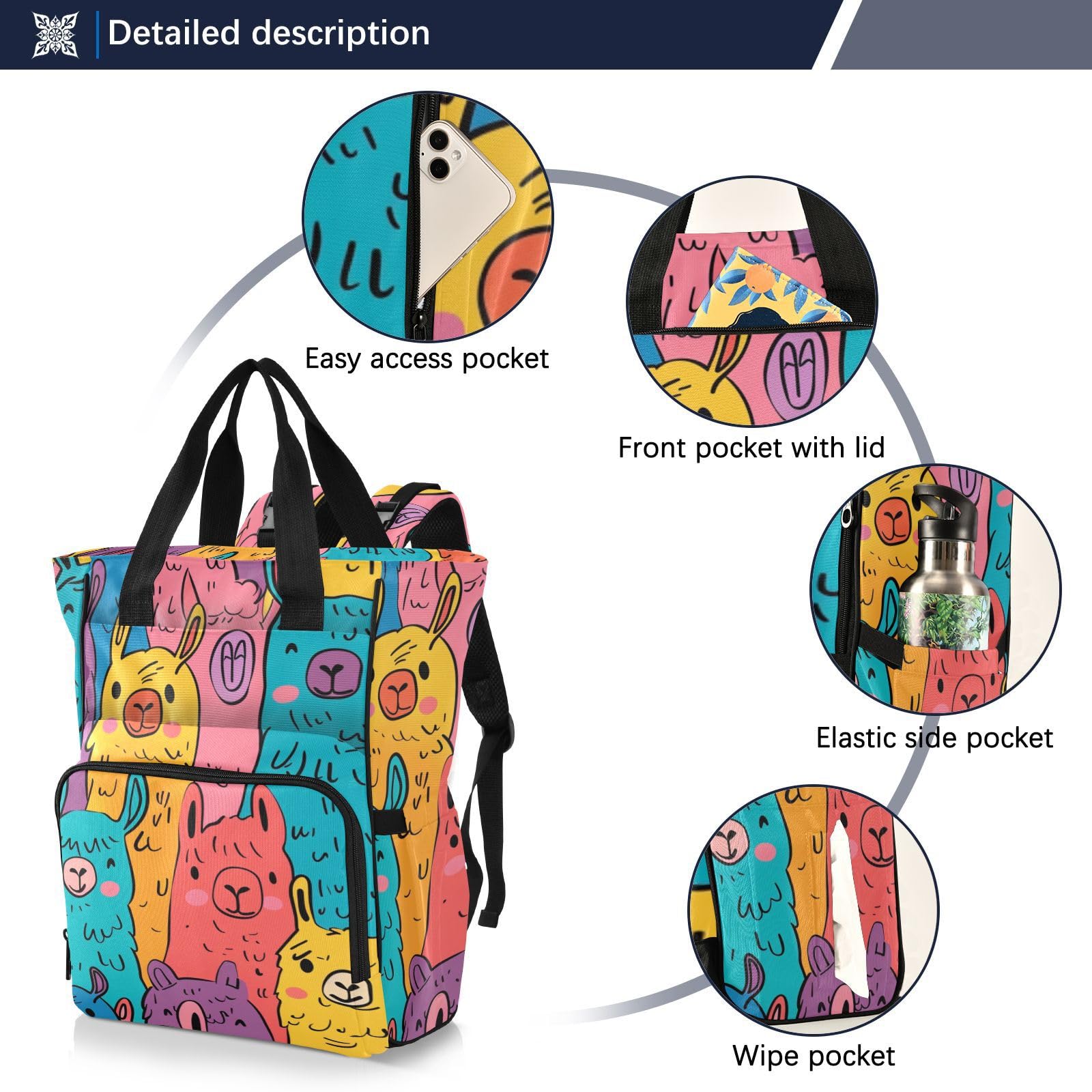 Baby Bags For Mama Cute Alpaca Cute Doodle Art