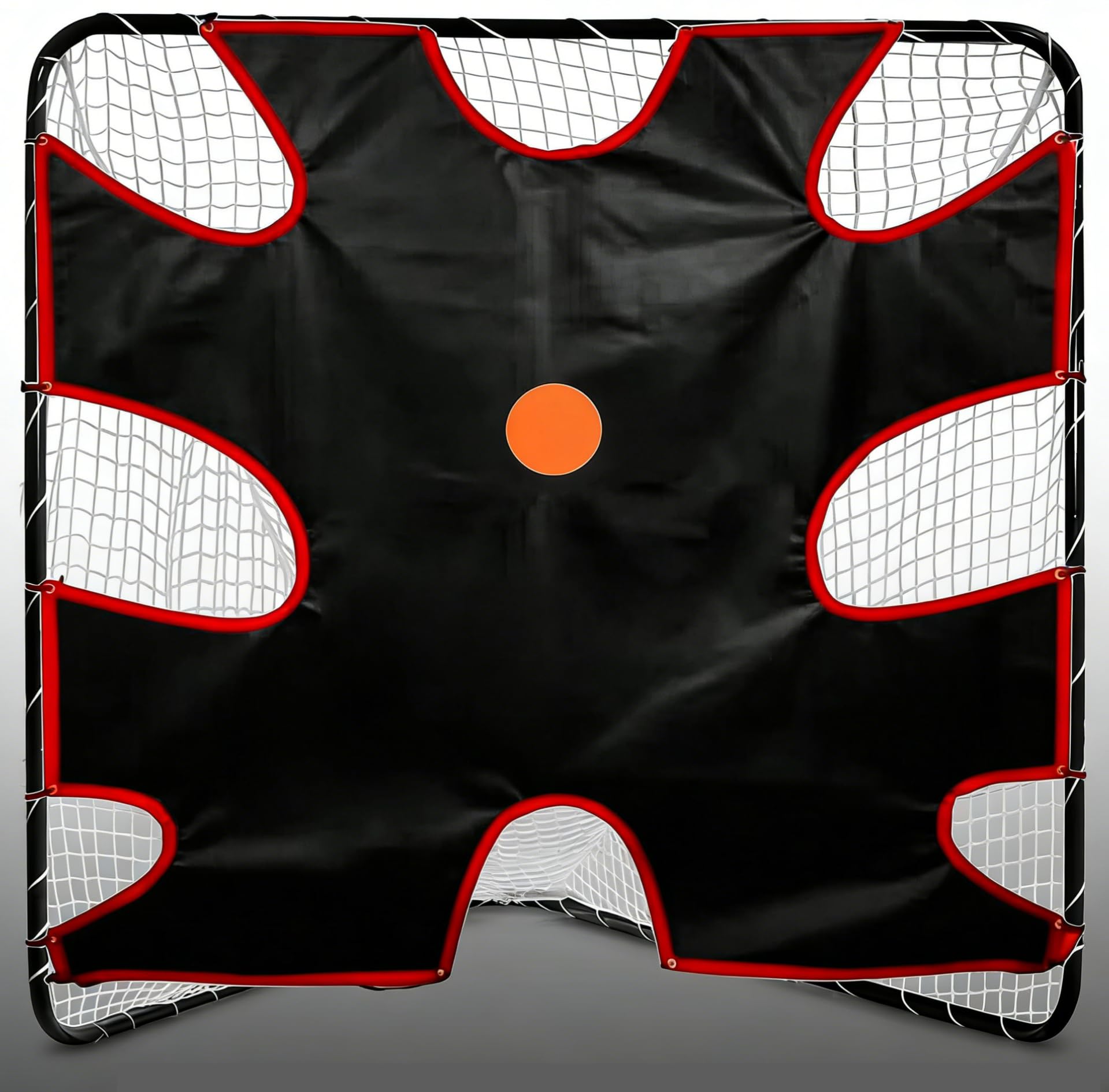 Sharellon Fits Standard 6×6FT Lacrosse Goal Lacrosse Backstop,Lacrosse Net Shooting Target for Hitting Practice, Includes 12 Bungee Cords 8 Throwing Targets, Black Lacrosse Goal Shooting Target