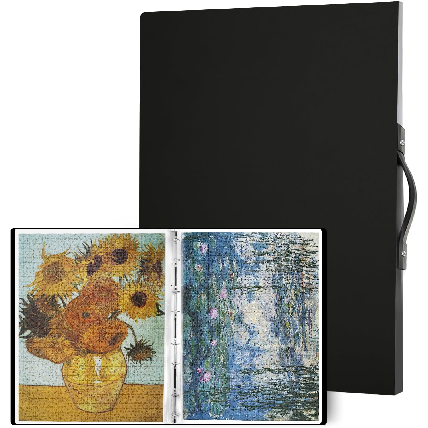 URHELPER Puzzle Storage Folder, 20 Pages Inside, Black, Portable (Black, 1000 Pieces)