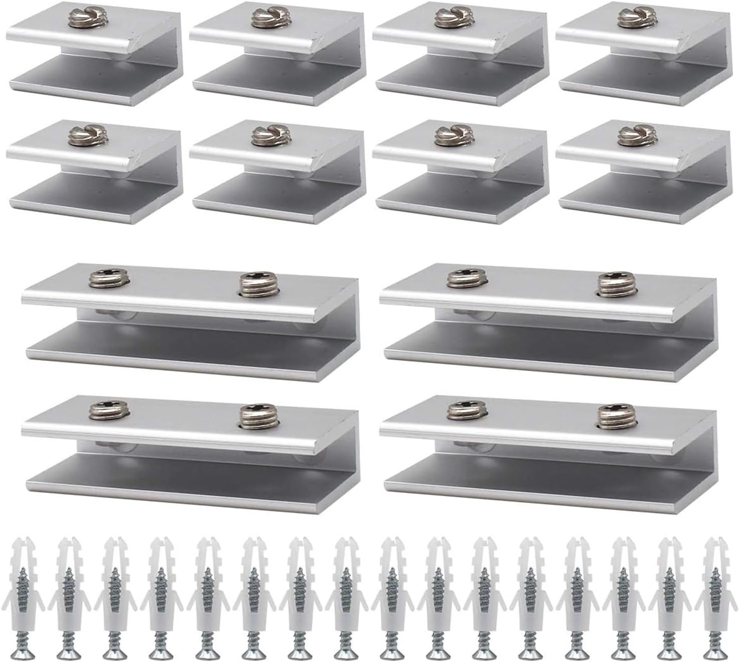 4x Glasklemmen Verstellbar 4-12mm - Edelstahl Halterungen Für Spiegel & Glaswände