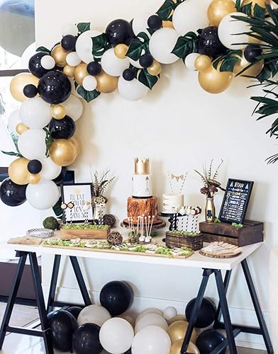 Miniatura 6 de Abbaoww 100 globos negros de látex fuertes de 10 pulgadas para decoración de fiestas, cumpleaños, bodas, aniversarios, Navidad y suministros de arco