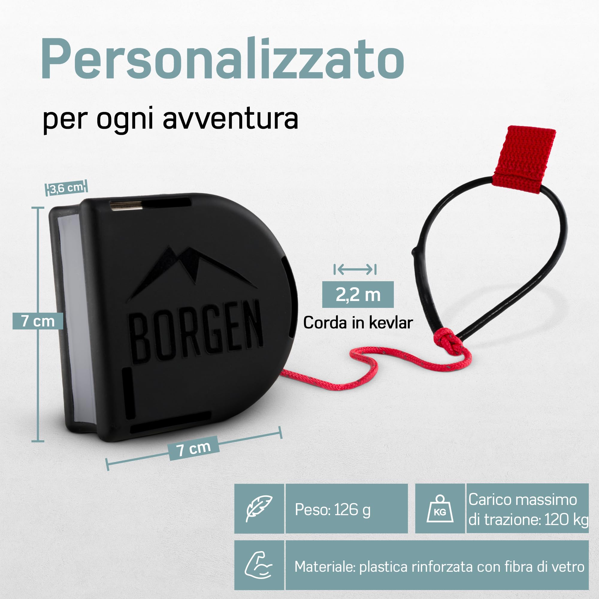 Corda da traino per bicicletta Borgen, portata 120 kg, per bambini e adulti