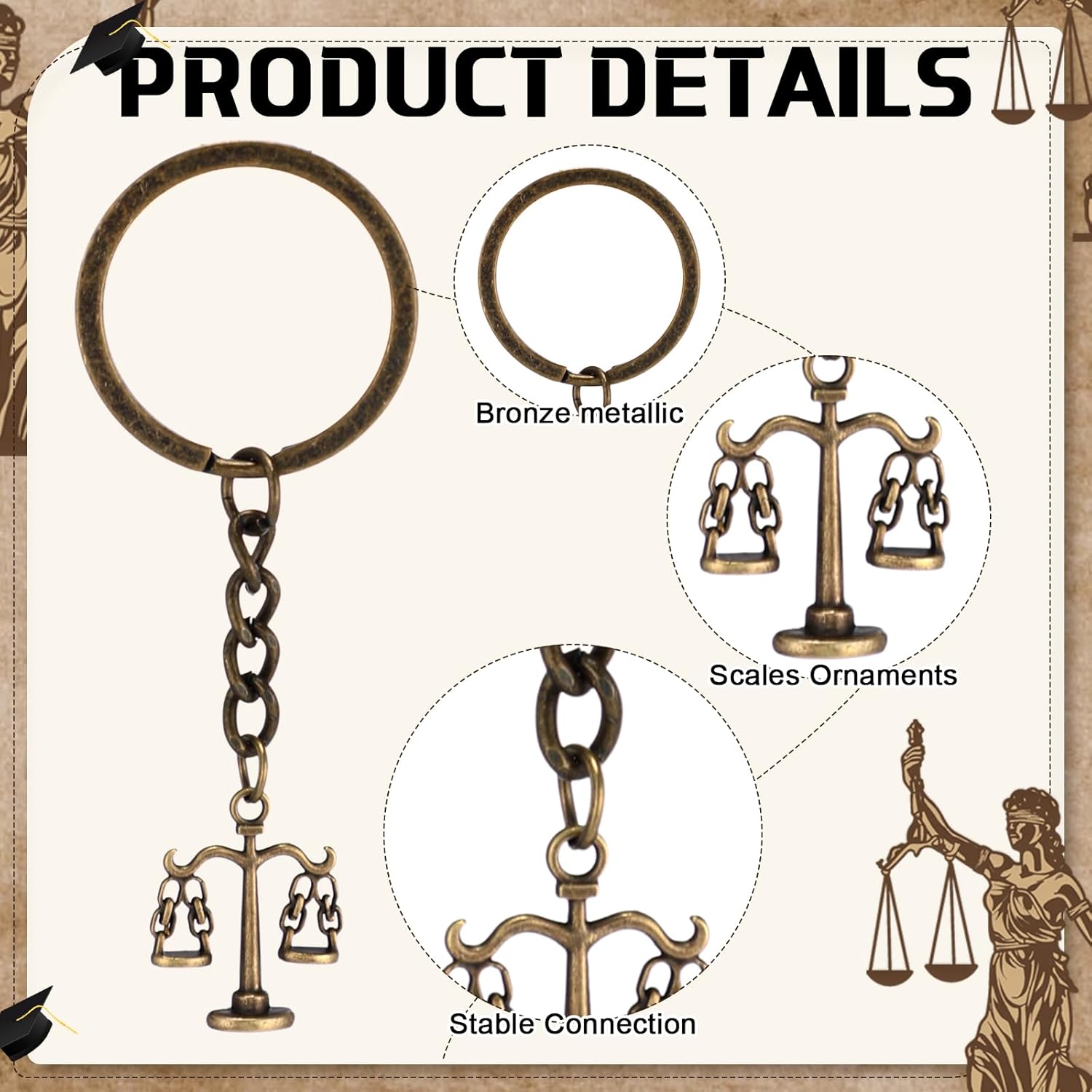 Sayglossy 20 Sets Funny Lawyer Graduation Gifts For Future Lawyers Include Novelty Ballpoint Pen, Card, Vintage Keychains, Lawyer Judges Law School College Graduation Gift