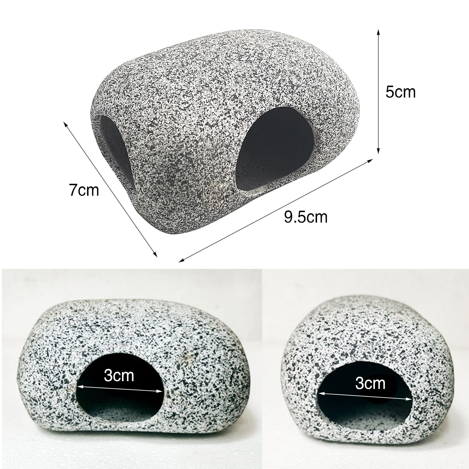 Vikrami lighting 2 Pcs Fish Tank Decorations, 2 Hole Safe Ceramic Aquarium Cave Rocks - Image 2