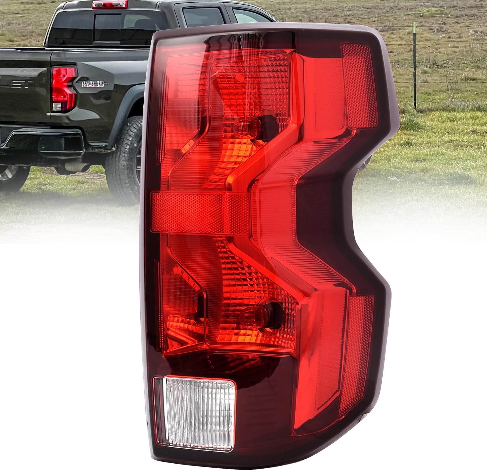 Tail Light Assembly Compatible with 2023-2025 Chevy Colorado LT/Trail Boss/Work Truck,Halogen Taillights Brake Lamp Reverse Light Rear Lamp Replacement Right Passenger Side GM2801325 85651743