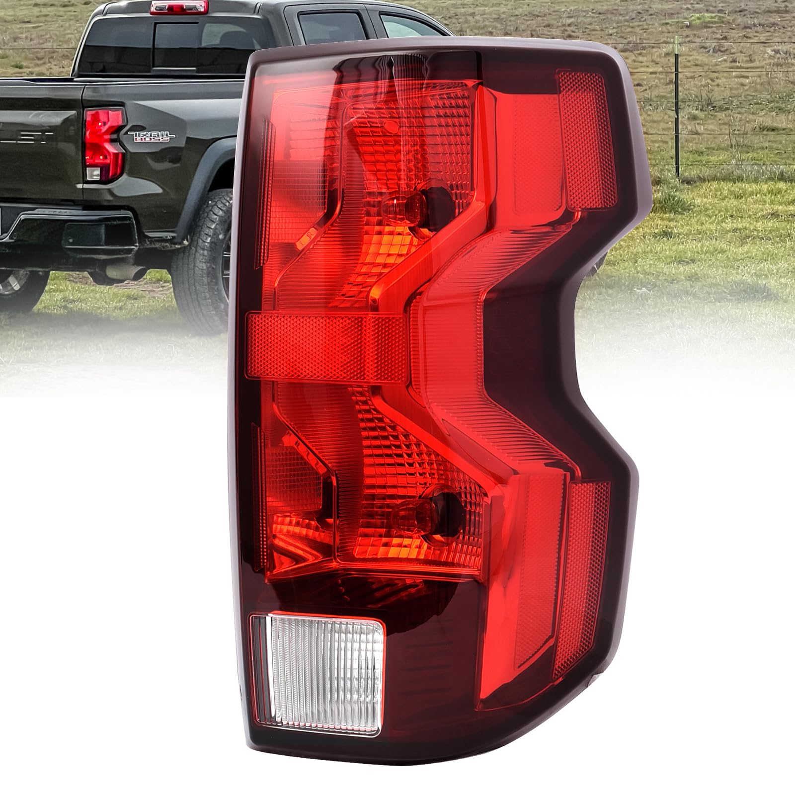 Tail Light Assembly Compatible with 2023-2025 Chevy Colorado LT/Trail Boss/Work Truck,Halogen Taillights Brake Lamp Reverse Light Rear Lamp Replacement Right Passenger Side GM2801325 85651743