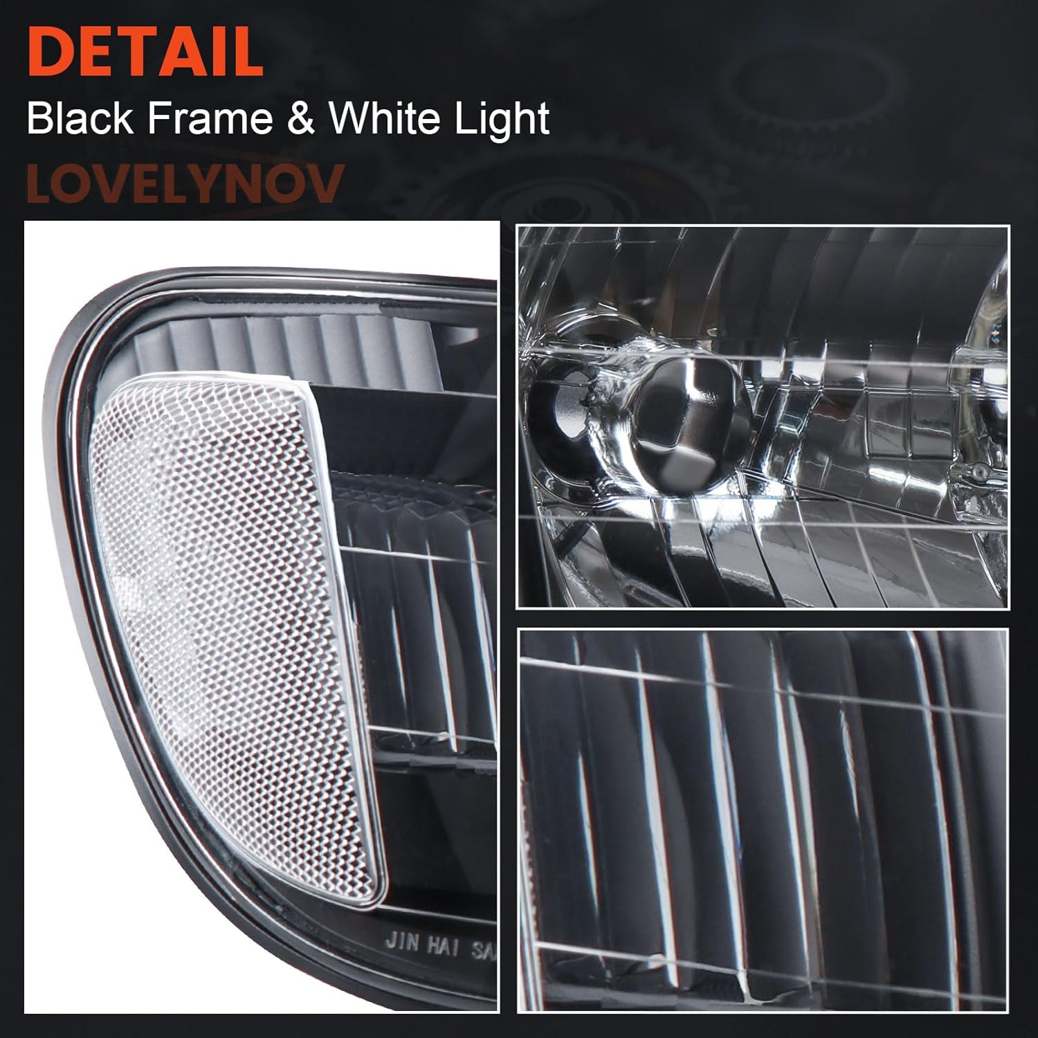 Headlights Parking Lights Compatible with 2000-2004 Toyota Tundra Black and White Head Lights Lamp Replacement for TO2530135 TO2531135