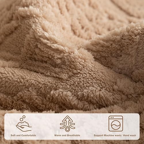 Miniatura 4 de vctops Funda de sofá de felpa jacquard tipo cable estilo bohemio para perros, funda suave y antideslizante para sofá seccional, gruesa y cálida,