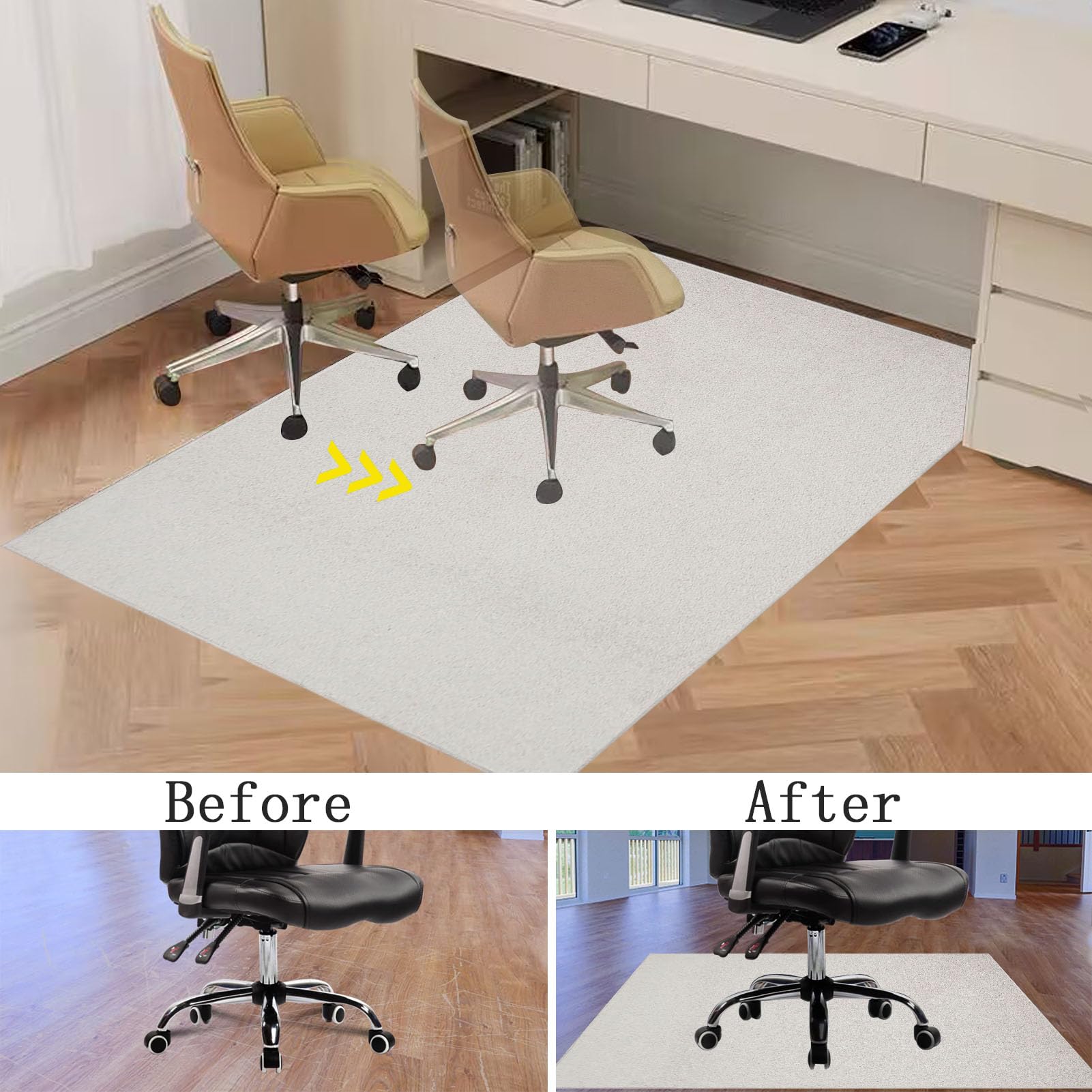 Alfombra Silla de Oficina, Alfombrilla Protectora Suelo Antideslizante 200 x 270 cm Alfombra Gaming Suelo Alfombra Silla Escritorio para Suelos Duros Protector Suelo Silla Ruedas, para Oficina Hogar