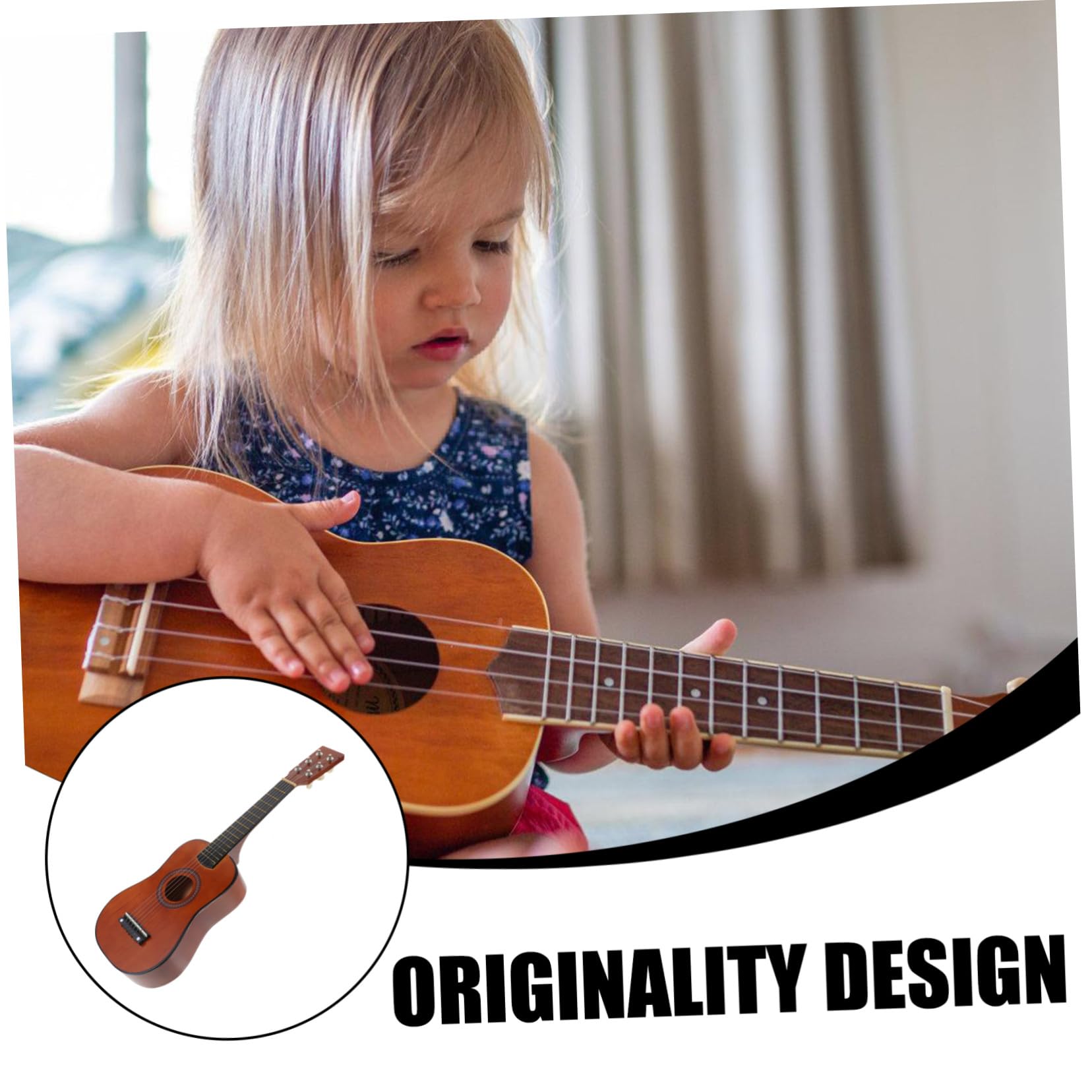 Guitarra de Madera Infantil 23 Pulgadas 1 Pieza para Principiantes