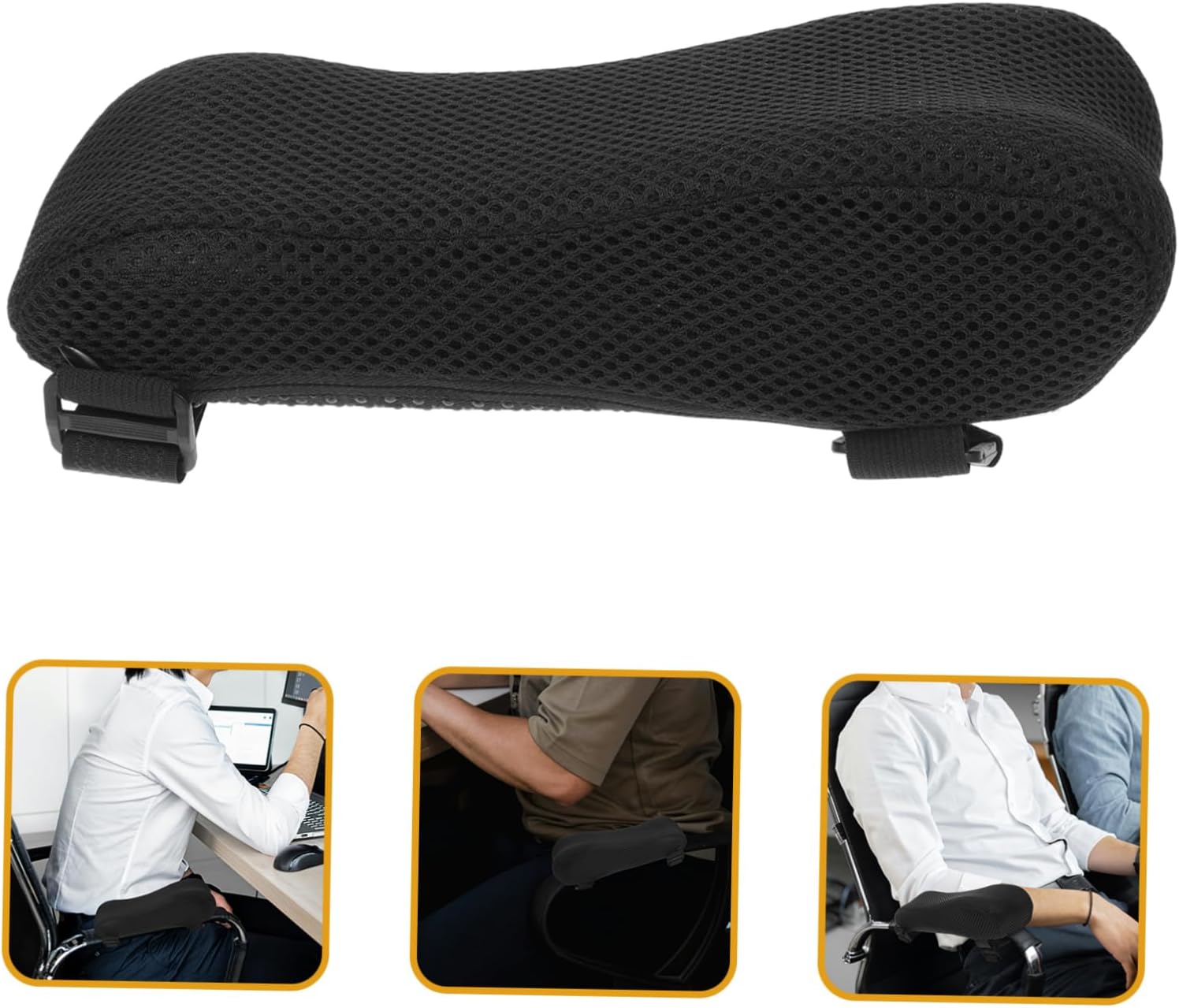 GARVALON Computer Chair Cushion Wheelchair Arm Rest Cushions Desk Chair Arm Pads Armrest Pads Black