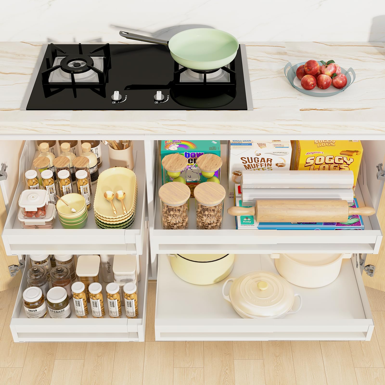 Organizzatore Armadio Espandibile - 2 Cassetti Scorrevoli Senza Viti