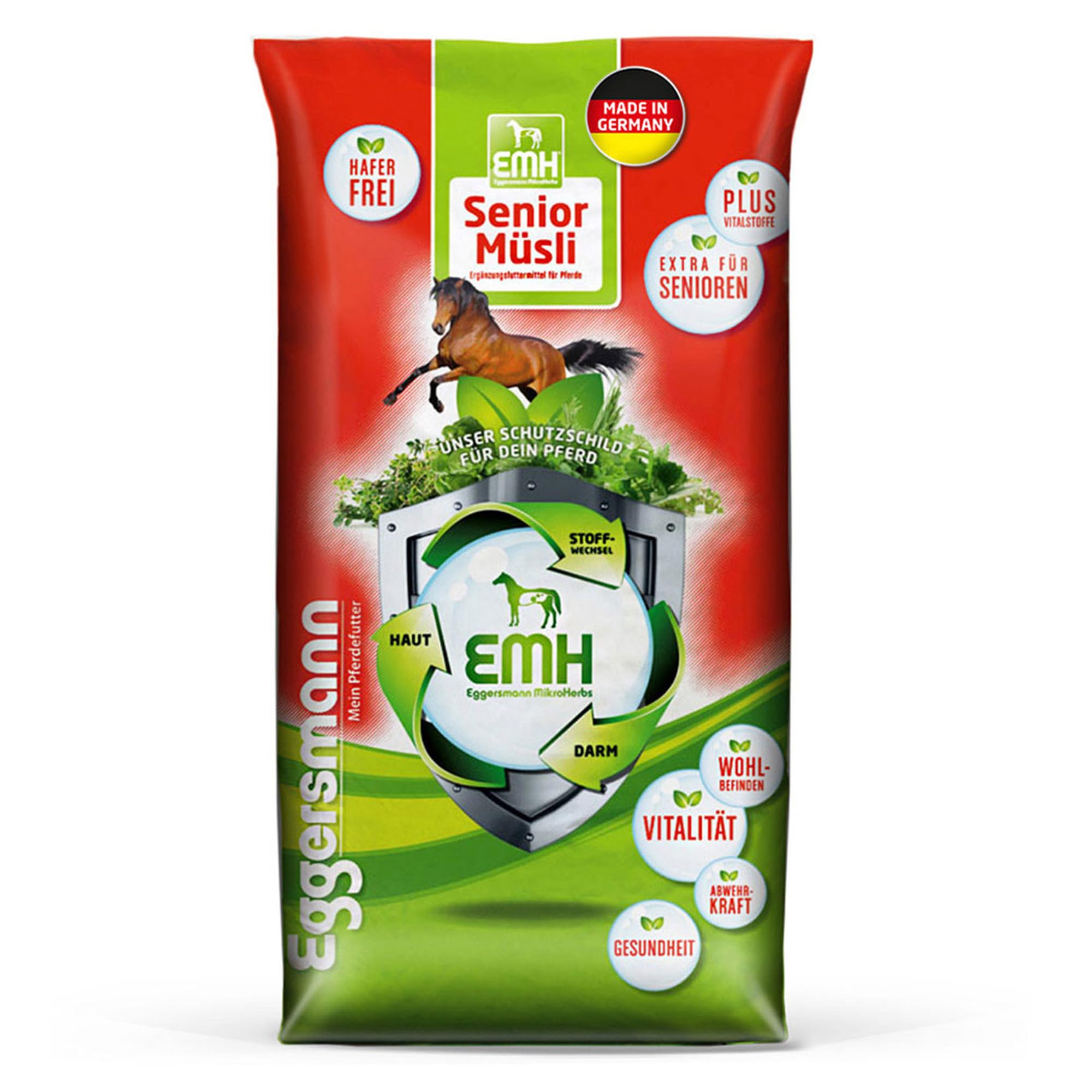Eggersmann EMH Senior Sac de céréales pour Chevaux âgés - pour la prévention des pertes de Substance avec sélénium - Nourriture Naturelle pour Chevaux