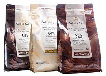 Callebaut Belgian Chocolate Callets Bundle Milk, Dark and White 3 x 1Kg bags