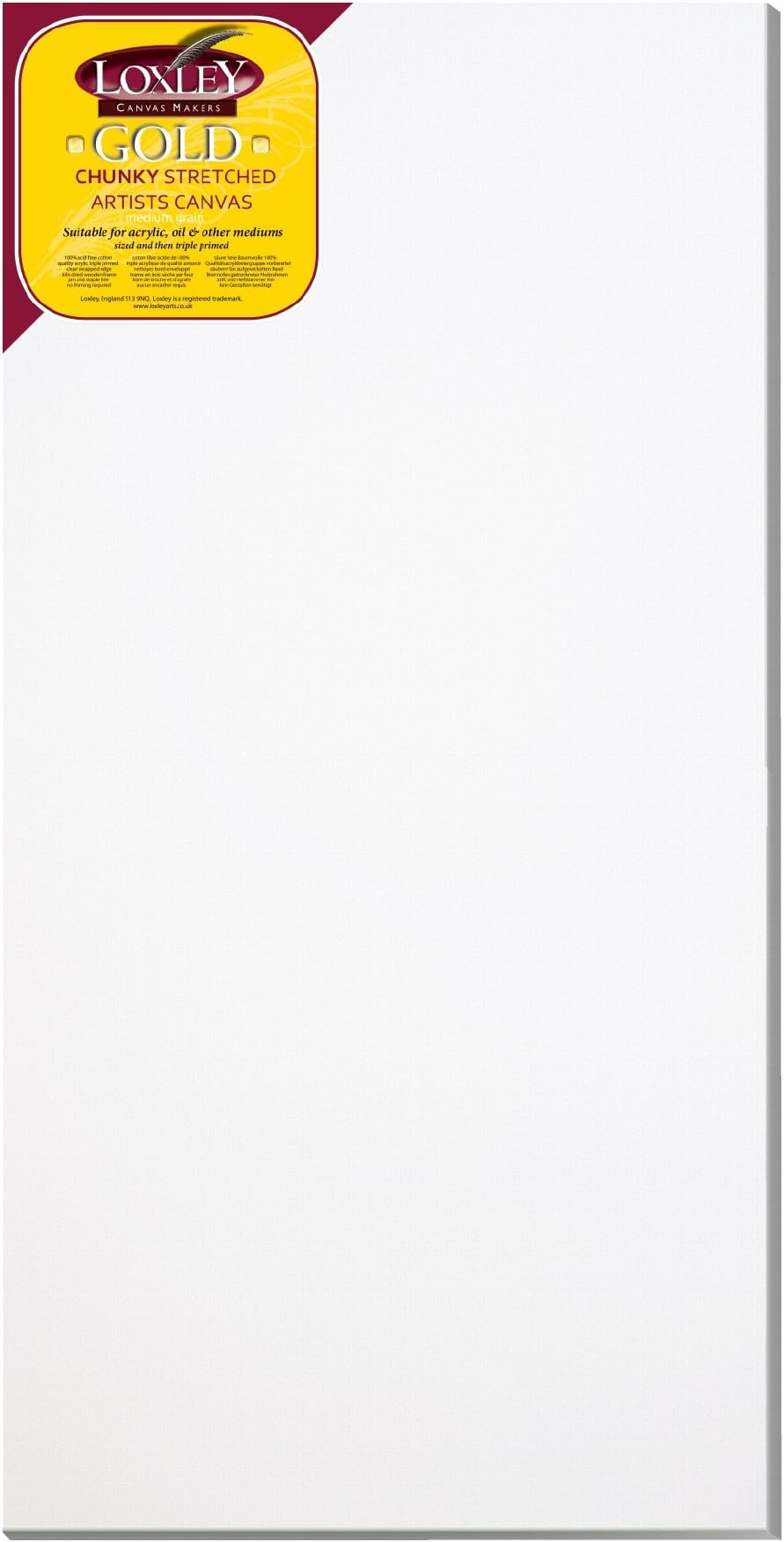 Loxley Gold 48 x 24-inch 122 x 61 cm 37mm Chunky Deep Edge Artist Quality Stretched Canvas Primed
