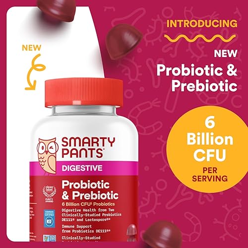 Miniatura 2 de SmartyPants Gomitas probióticas y prebióticas para adultos para la salud digestiva suplemento de salud intestinal de 6 mil millones de UFC,