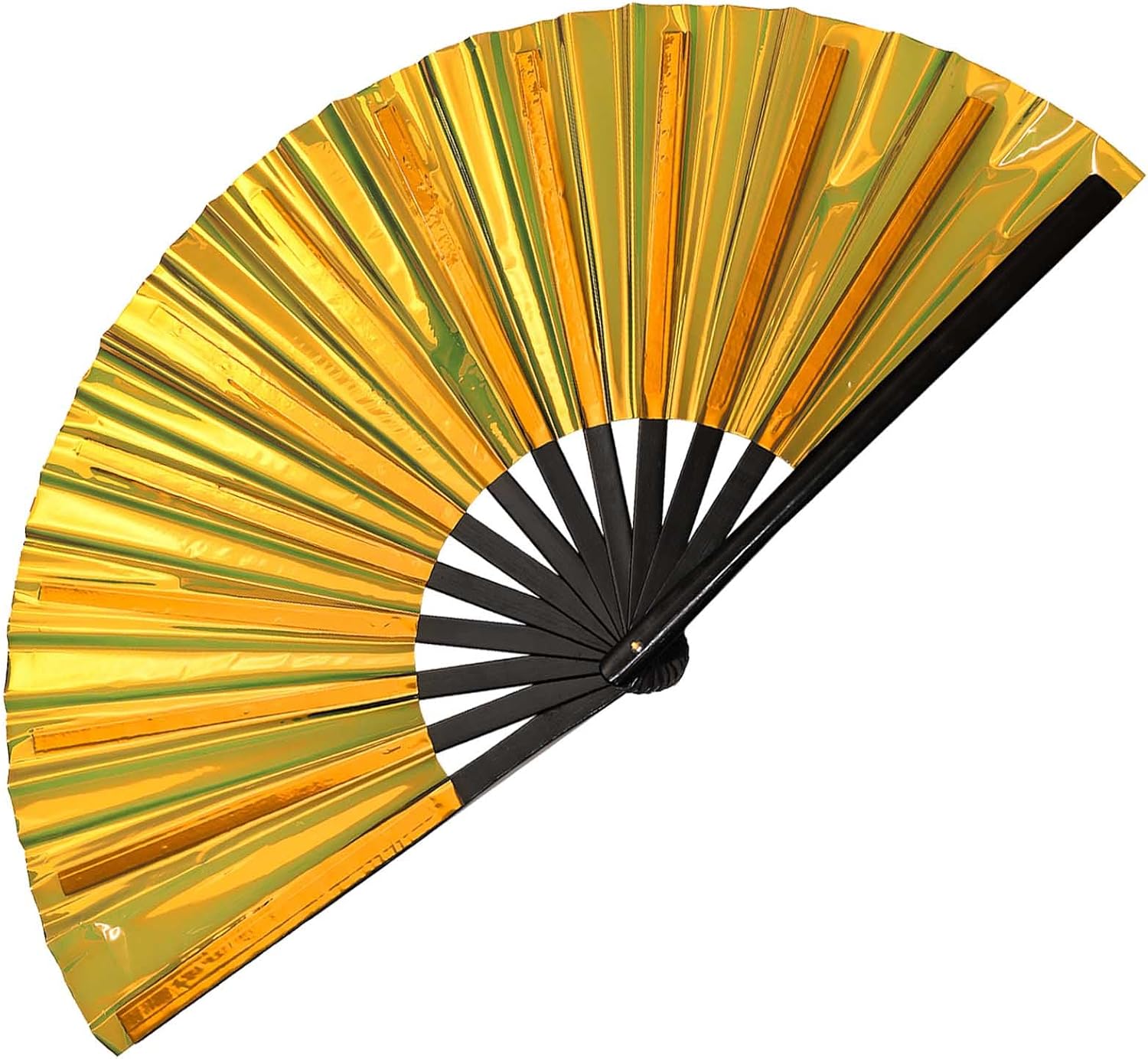 Large Clack Hand Fan Foldable Holographic Rave Accessories for Festival