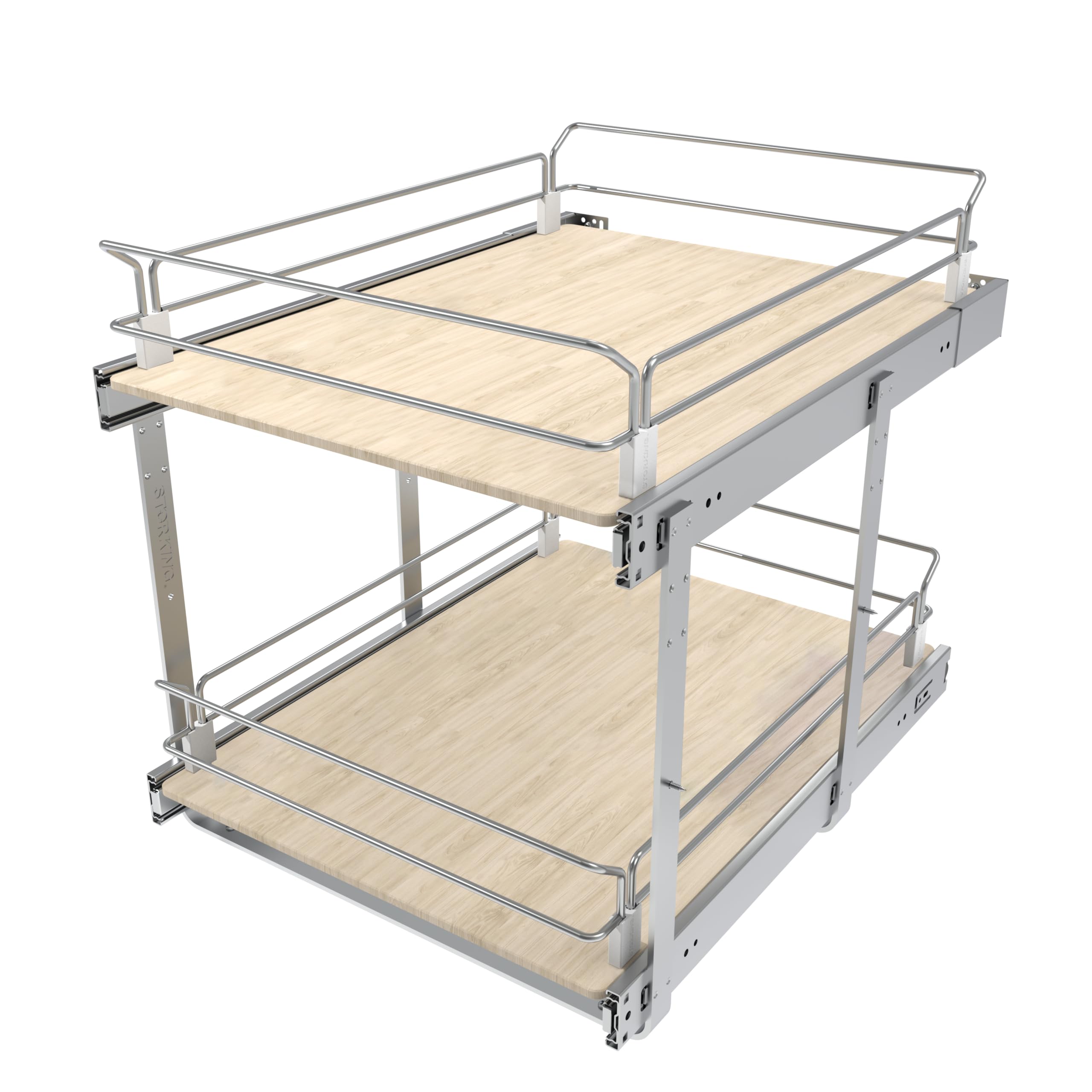 Photo 1 of ***MISSING PIECES SELLING AS INCOMPLETE PARTS ONLY*** ONE Tier Pull Out Cabinet Organizer 18" W X 22" D, Slide Out Drawers For Kitchen Cabinets, Pull Out Drawers For Cabinets Capacity Heavy Duty Caddy, Cabinet Pullout Shelves Wood Chrome, Pantry Storage