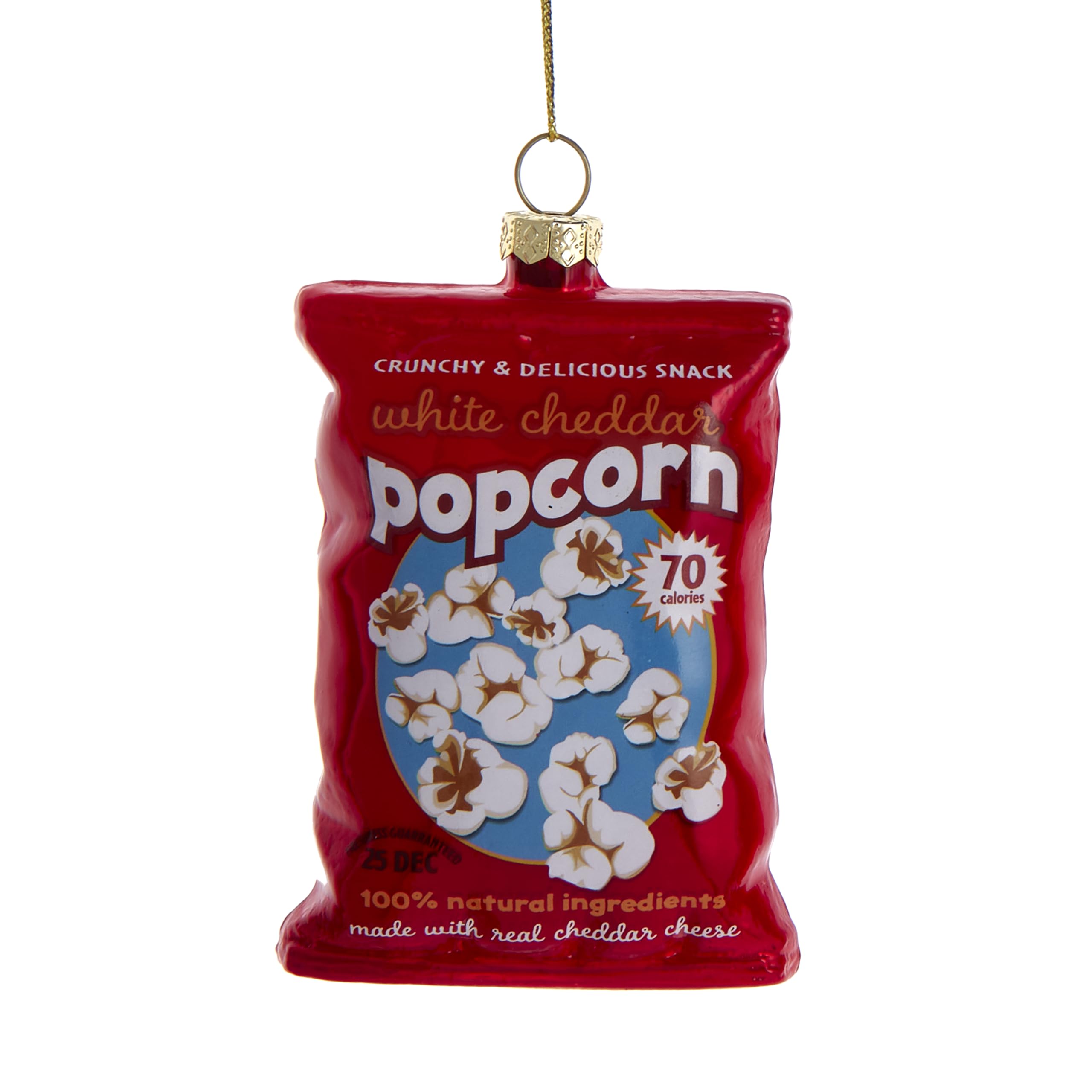 Sachet de pop-corn Kurt Adler rouge 10,5 cm finition premium sapin