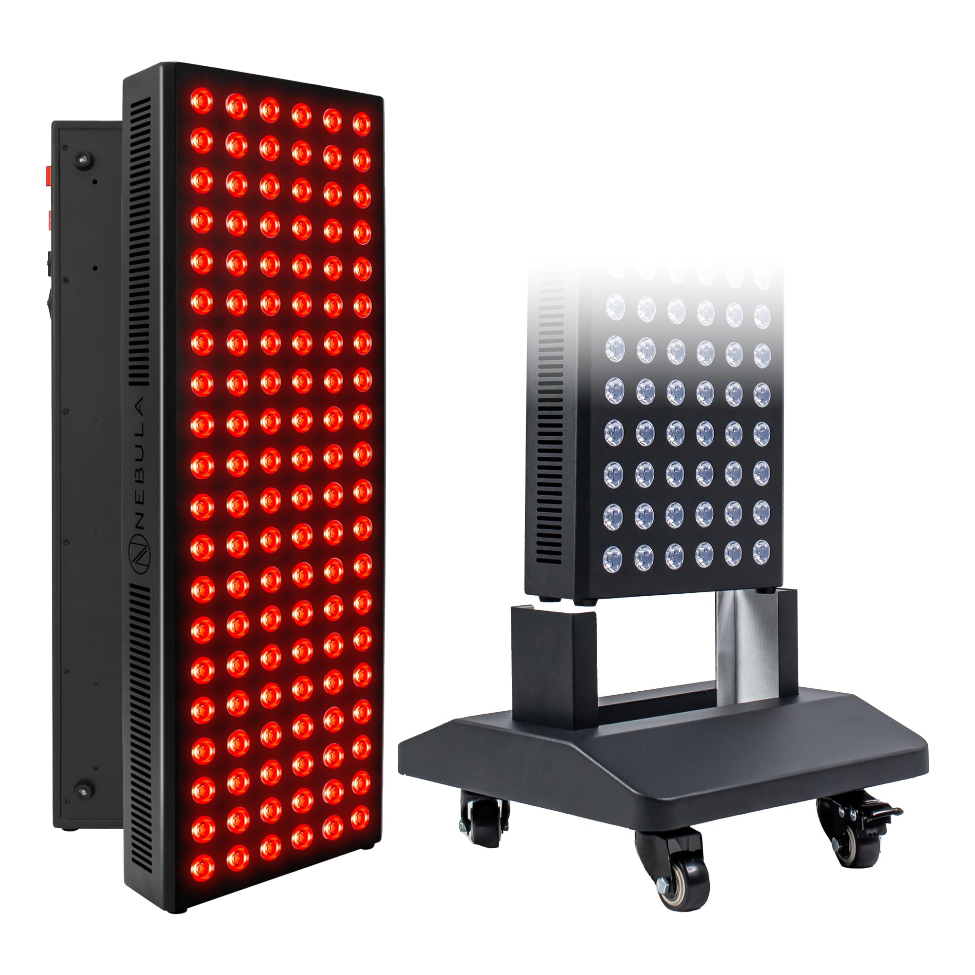Nebula Black 600W Red & Near Infrared Light Therapy Device And Trolley Stand Bundle - 120 High-Intensity 660/850Nm Leds, Red & Nir Mode Selector, Portable Lamp For Lifestyle & Home Enjoyment