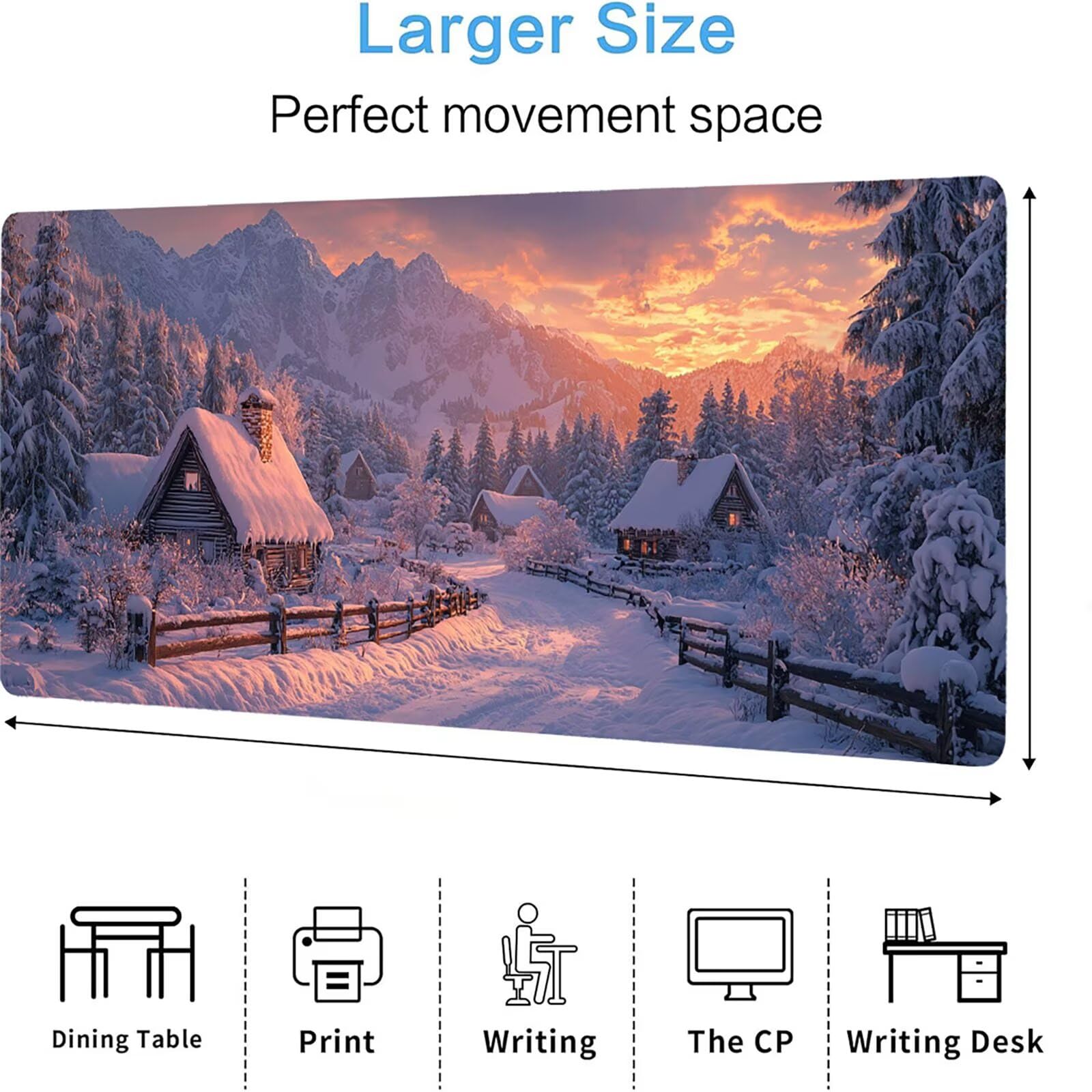 Biała podkładka pod mysz matowa, podkładka pod mysz do gier XXL 1200 x 600 x 5 mm, podkładka na biurko dla graczy, bardzo duża bezszwowa mata na stół dla graczy, antypoślizgowa podstawa, wodoodporna