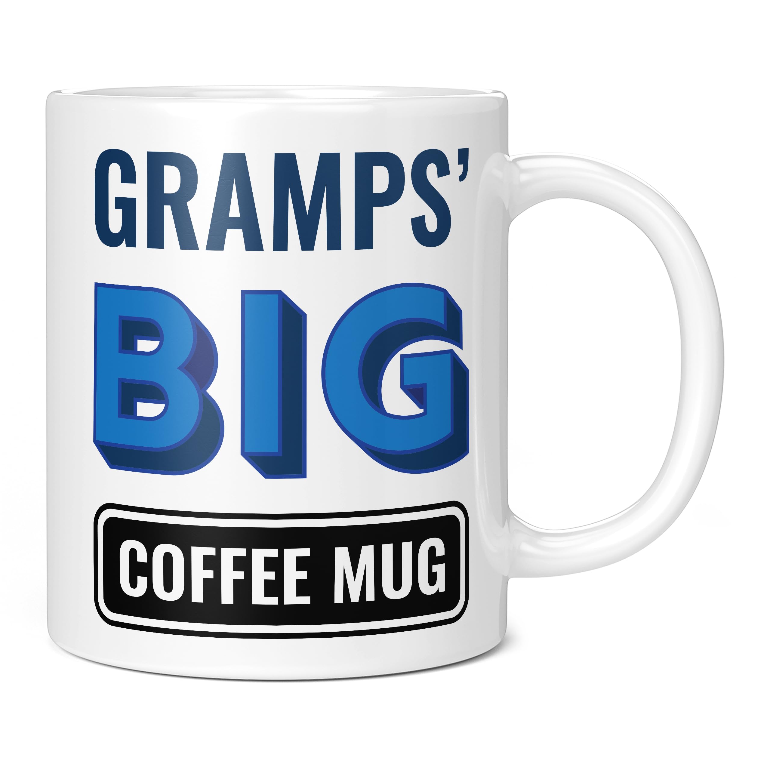 Mug Monster - Gramps Big Coffee Mug, Father's Day Gift, Birthday Present for Gramps, Giant Mugs for Men, Huge Cup Hot Drinks, Oversized Coffee Cup, Extra Large Ceramic Gift