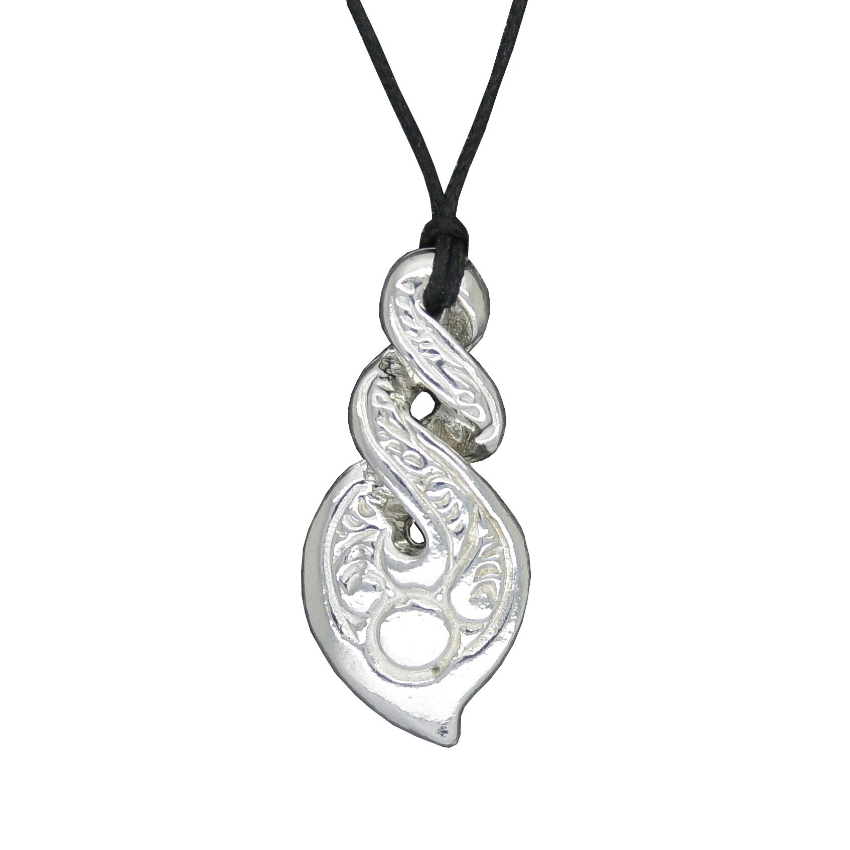White Cloud New Zealand Kiri wisiorek z pętelką nieskończoności, wisiorek surferski, regulowany sznurek, ręcznie wykonany z cienkiej cyny od Williama Sturta, Jeden rozmiar, Pewter, Bez kamienia