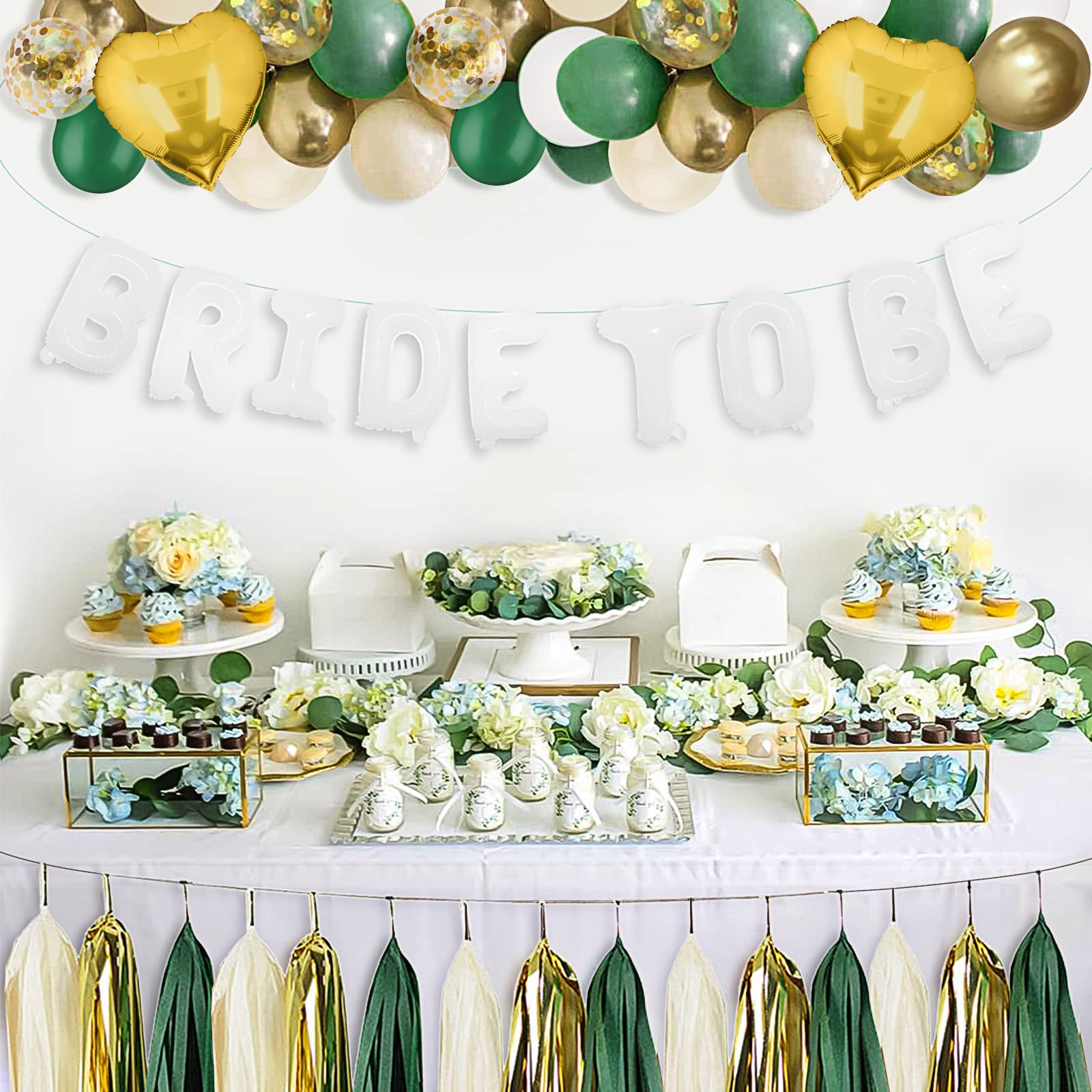 BLOOMIWIN Hen Party Decorations Green Gold and White - Image 4