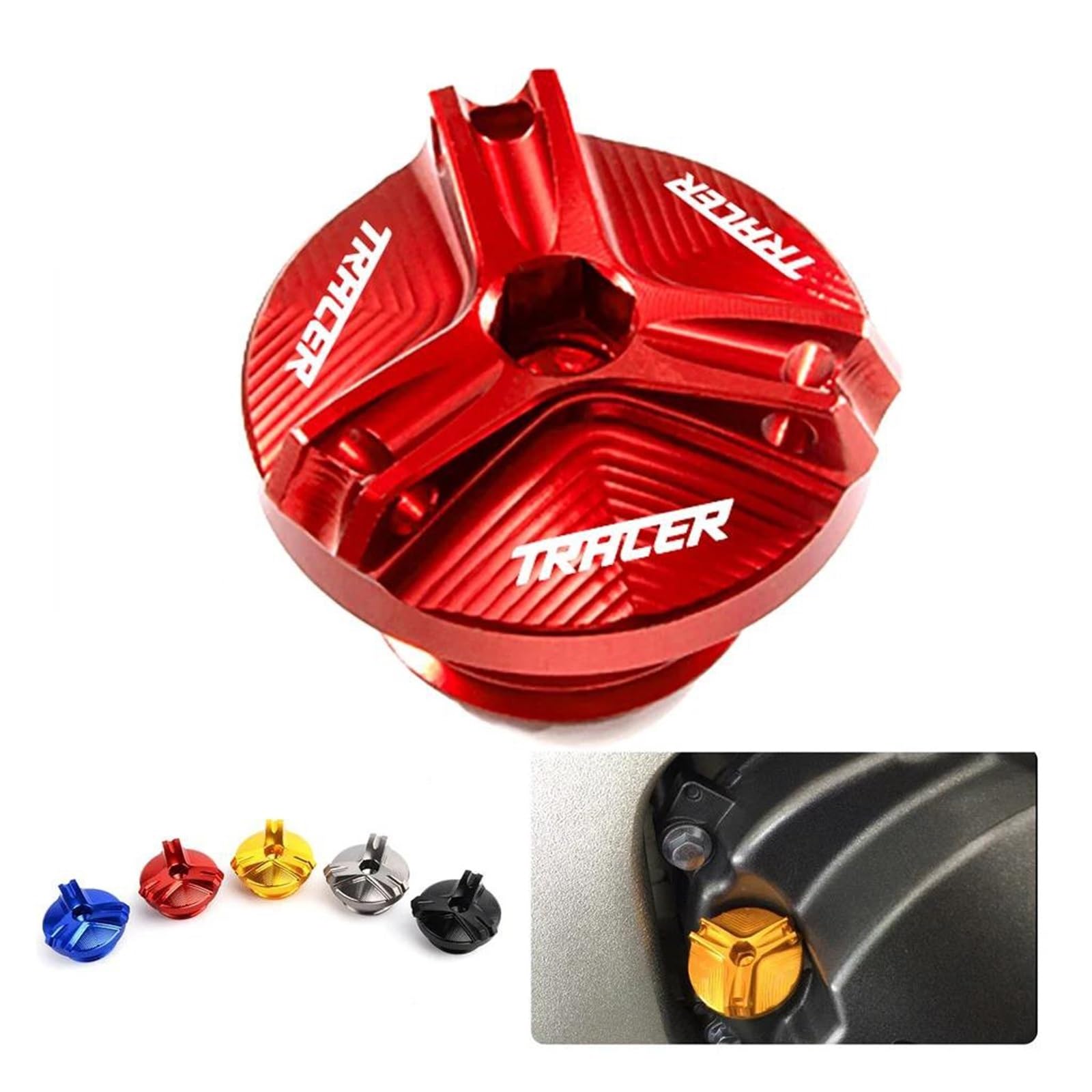 QIBOZNG Bouchon Protection Remplissage D'Huile M20x2.5 - Compatible Yamaha Tracer 9, MT-09 - Rouge