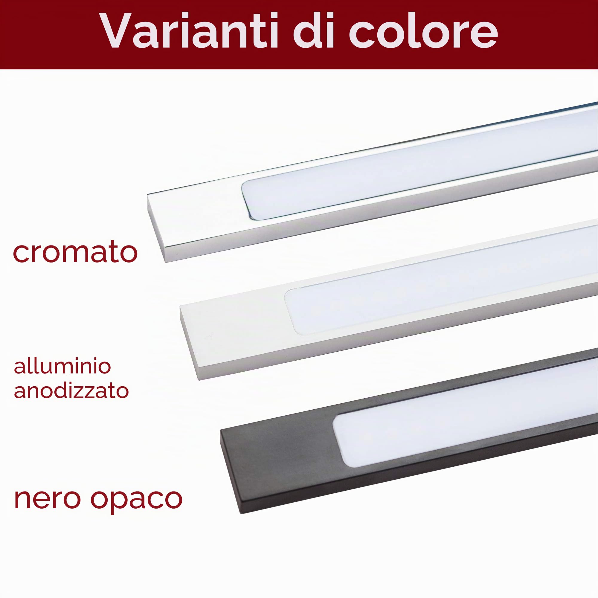 Lampada da bagno a LED colore nero 600 mm Lampada da specchio Luce per specchio Lampada a sospensione, colore della luce: bianco neutro