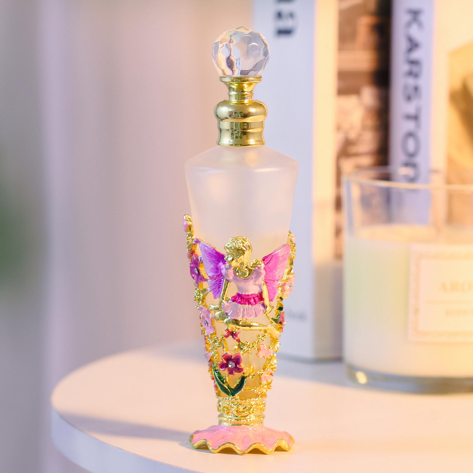 Vintage Parfümflasche Aus Milchglas – 30 Ml, Mit Engelsmuster, Wiederverwendbar & Dekorativ, Perfekt Als Geschenk