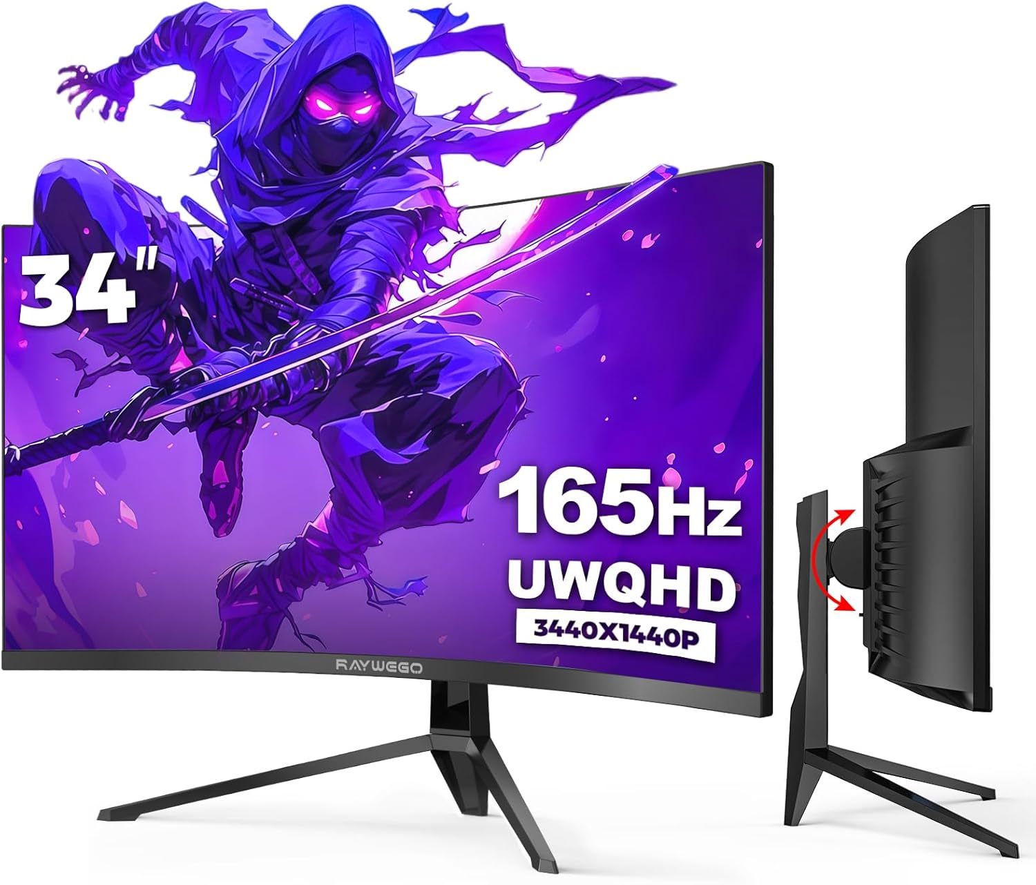 34 inch Ultrawide Curved Computer Gaming Monitor 165Hz...